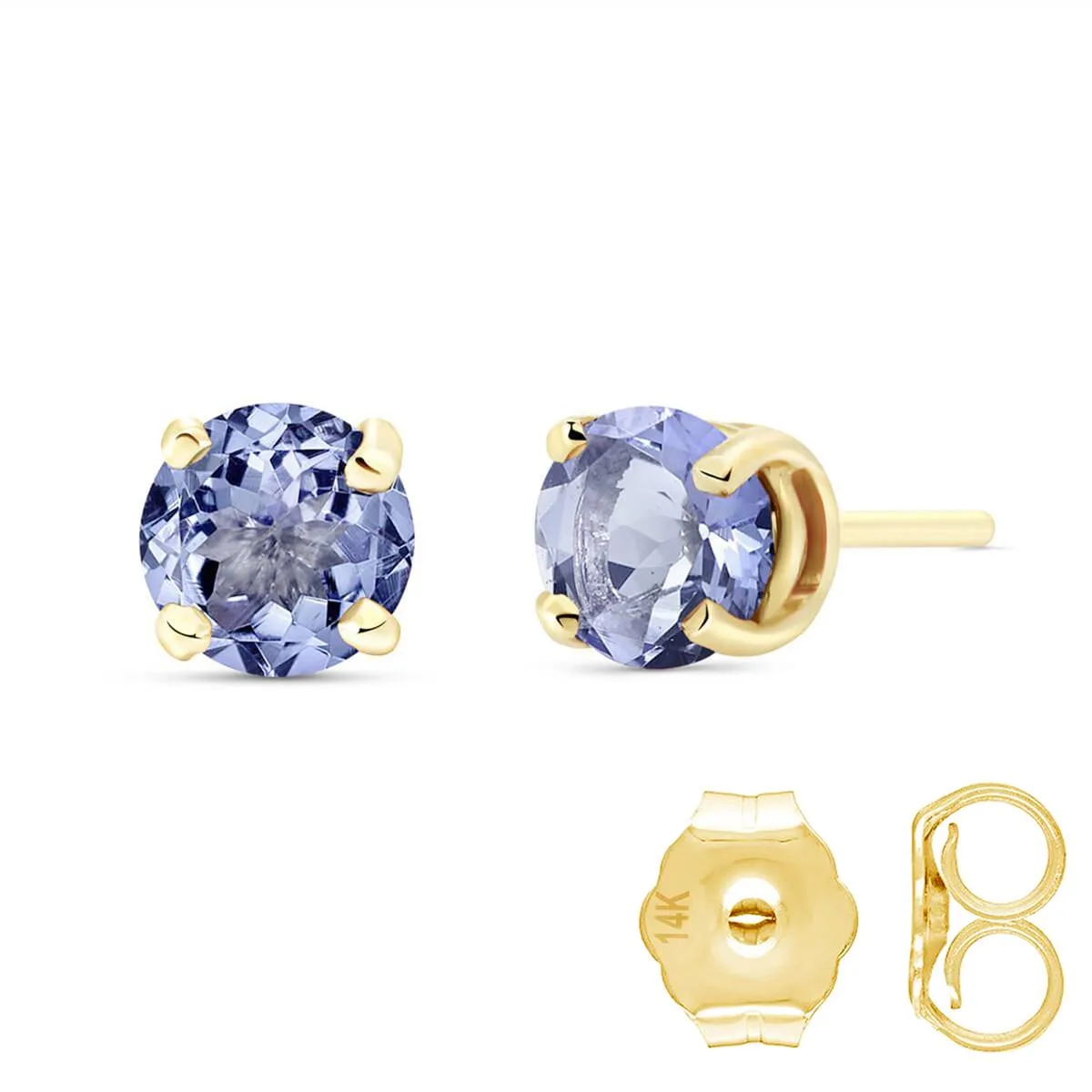 0.95 Carat 14K Solid Yellow Gold Joy In Your Eyes Tanzanite Earrings