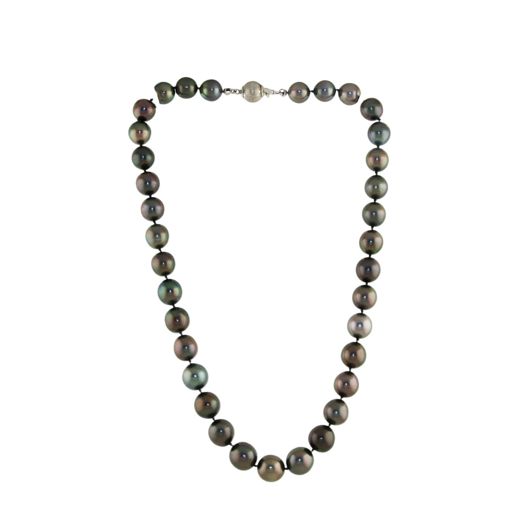 10mm Natural Tahitian Black Pearl Necklace