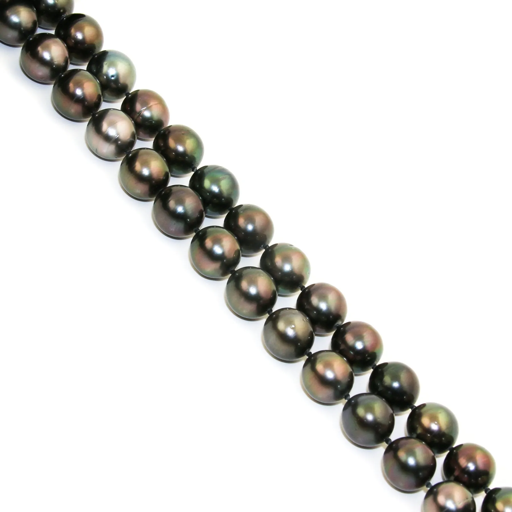 10mm Natural Tahitian Black Pearl Necklace