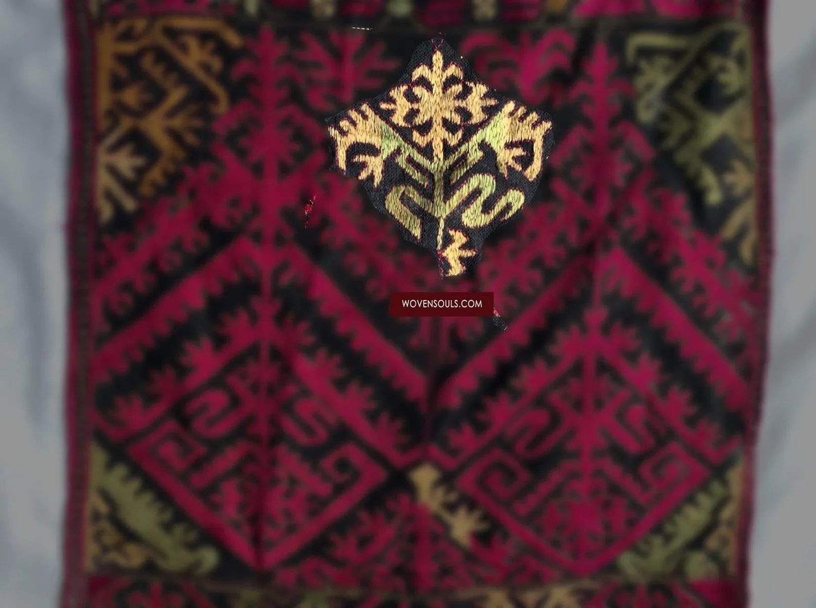 1351 Antique Textile Turban Panel with Embroidery from Kohistan / Swat