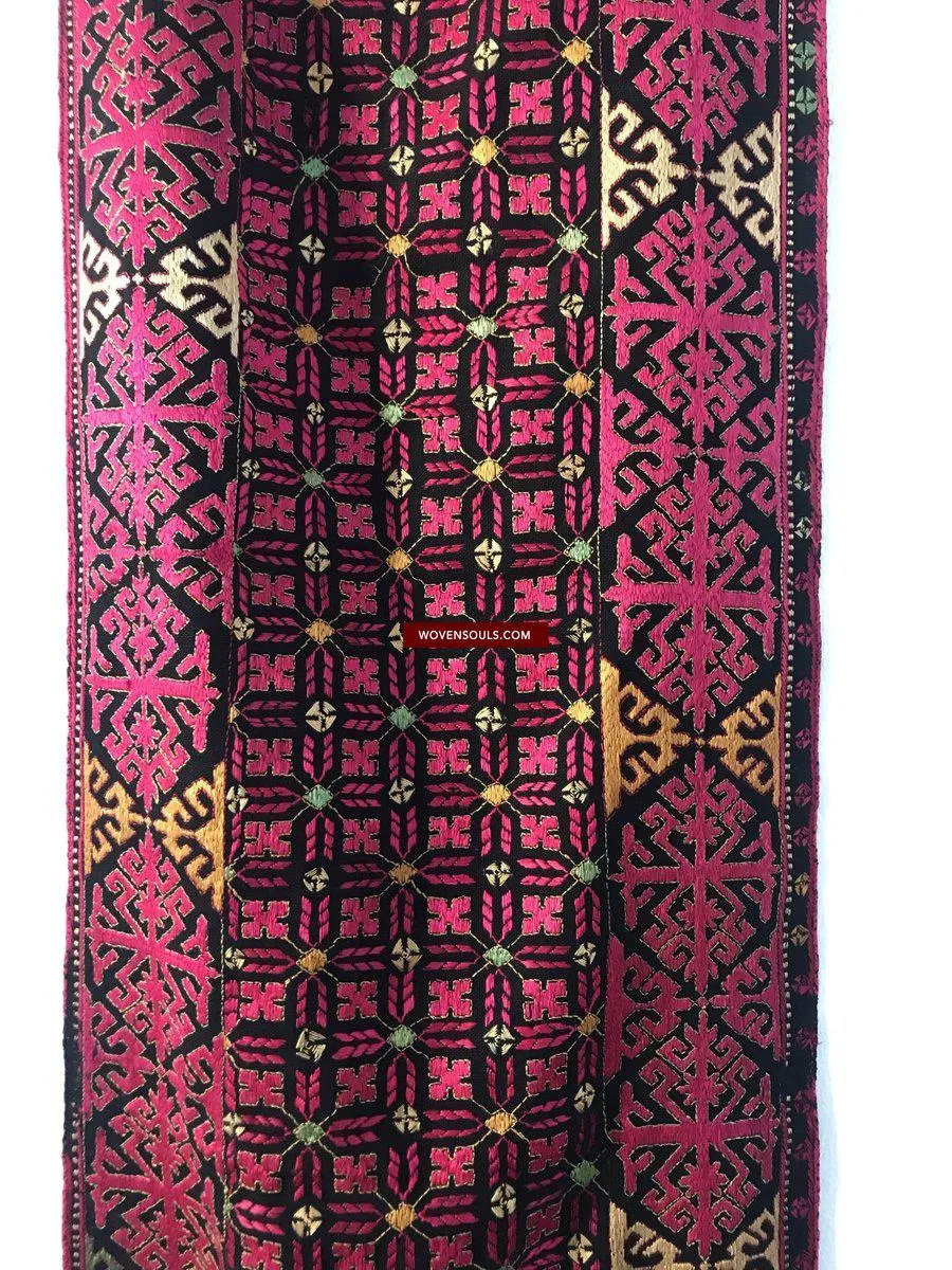 1351 Antique Textile Turban Panel with Embroidery from Kohistan / Swat