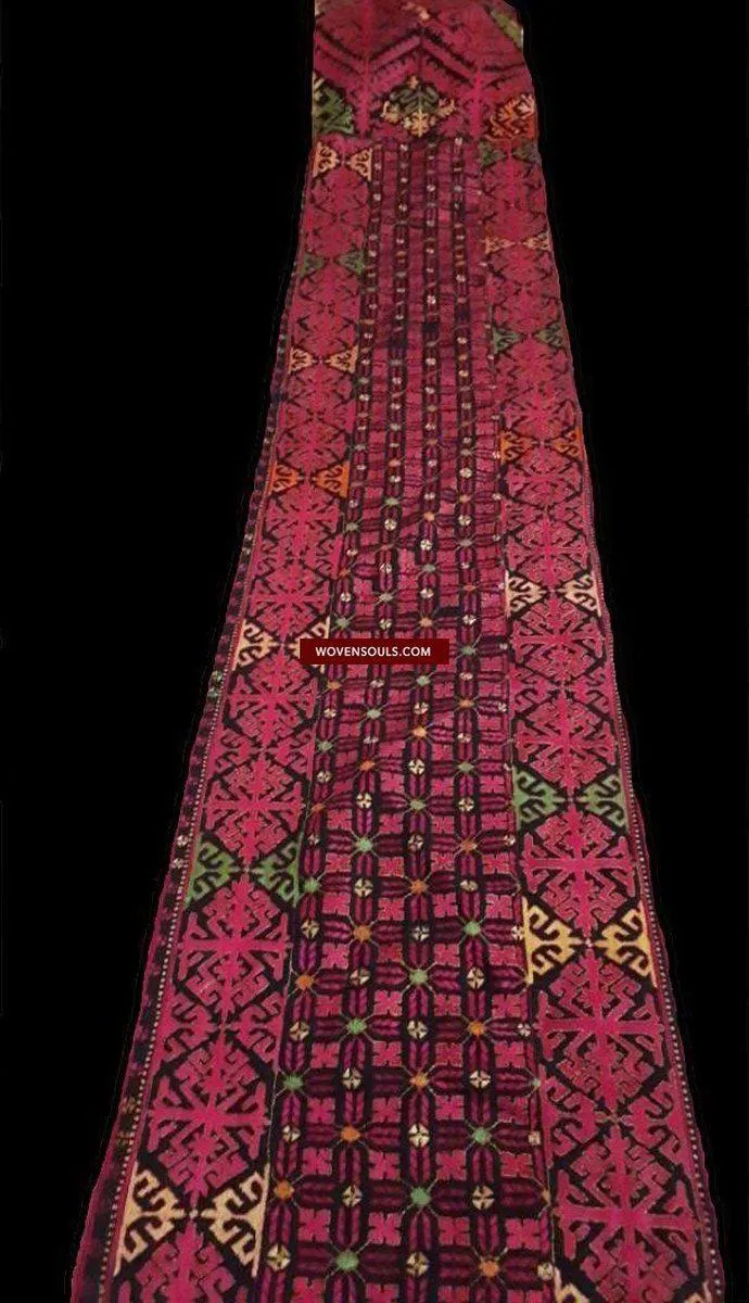 1351 Antique Textile Turban Panel with Embroidery from Kohistan / Swat