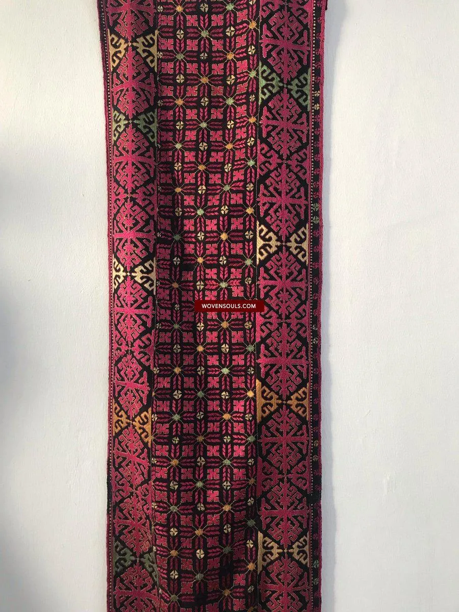 1351 Antique Textile Turban Panel with Embroidery from Kohistan / Swat