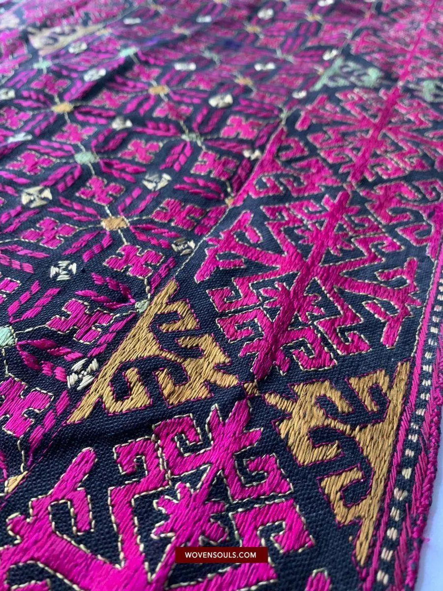 1351 Antique Textile Turban Panel with Embroidery from Kohistan / Swat