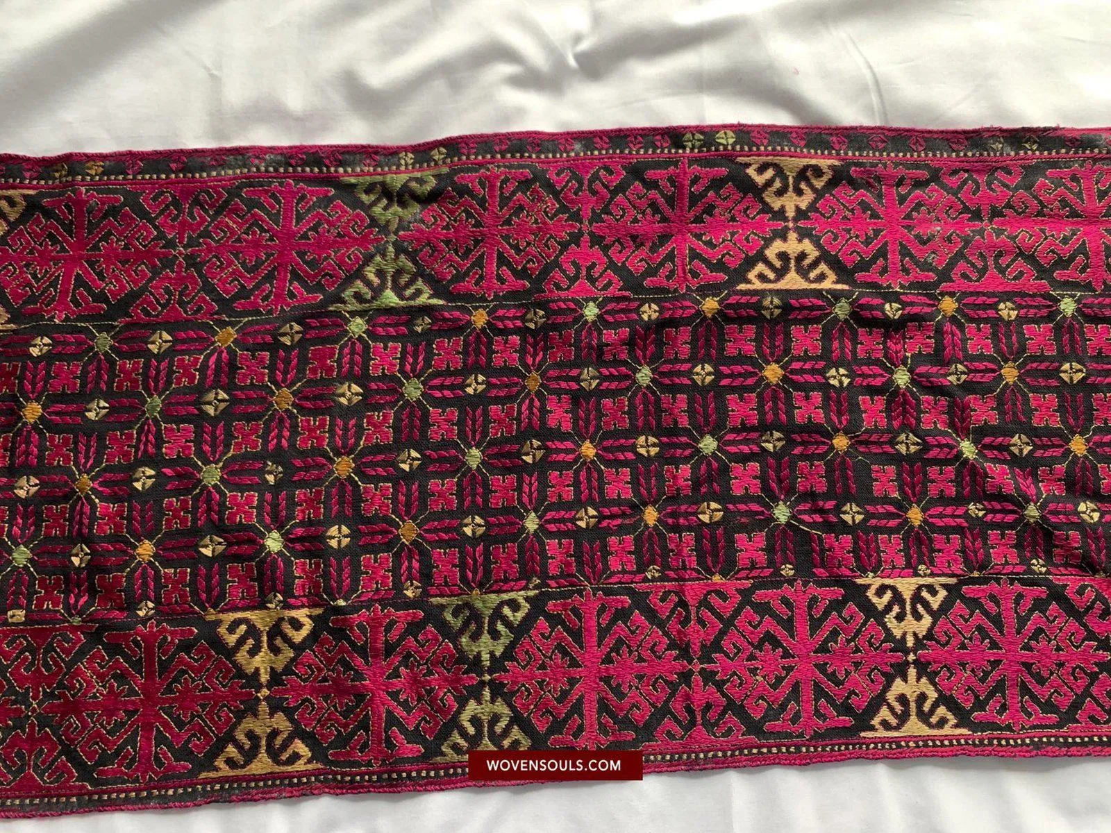 1351 Antique Textile Turban Panel with Embroidery from Kohistan / Swat