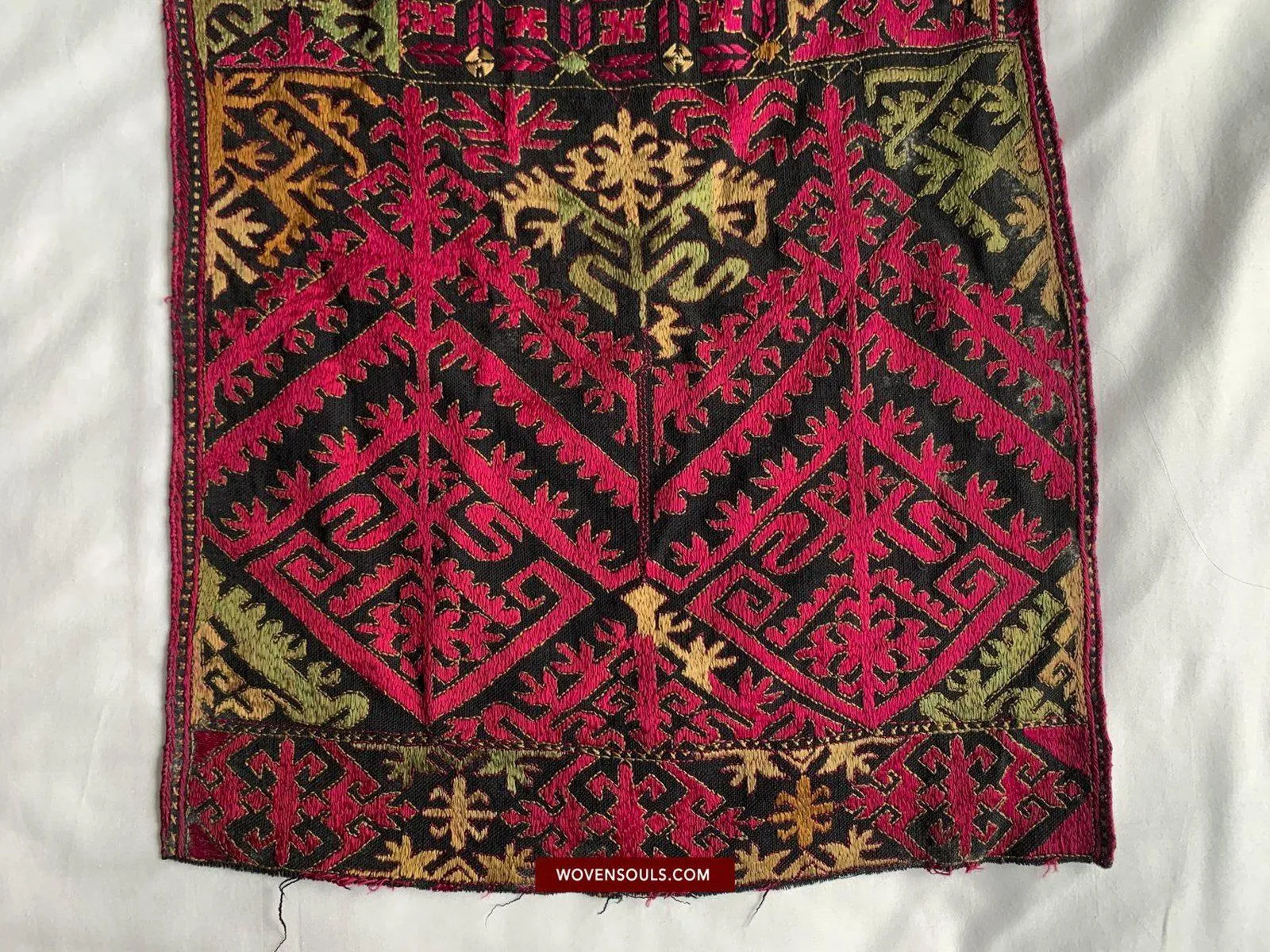 1351 Antique Textile Turban Panel with Embroidery from Kohistan / Swat