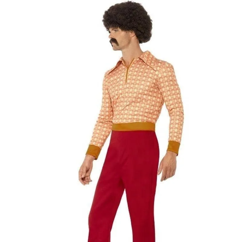 70s Authentic Guy Costume Adult Red Orange