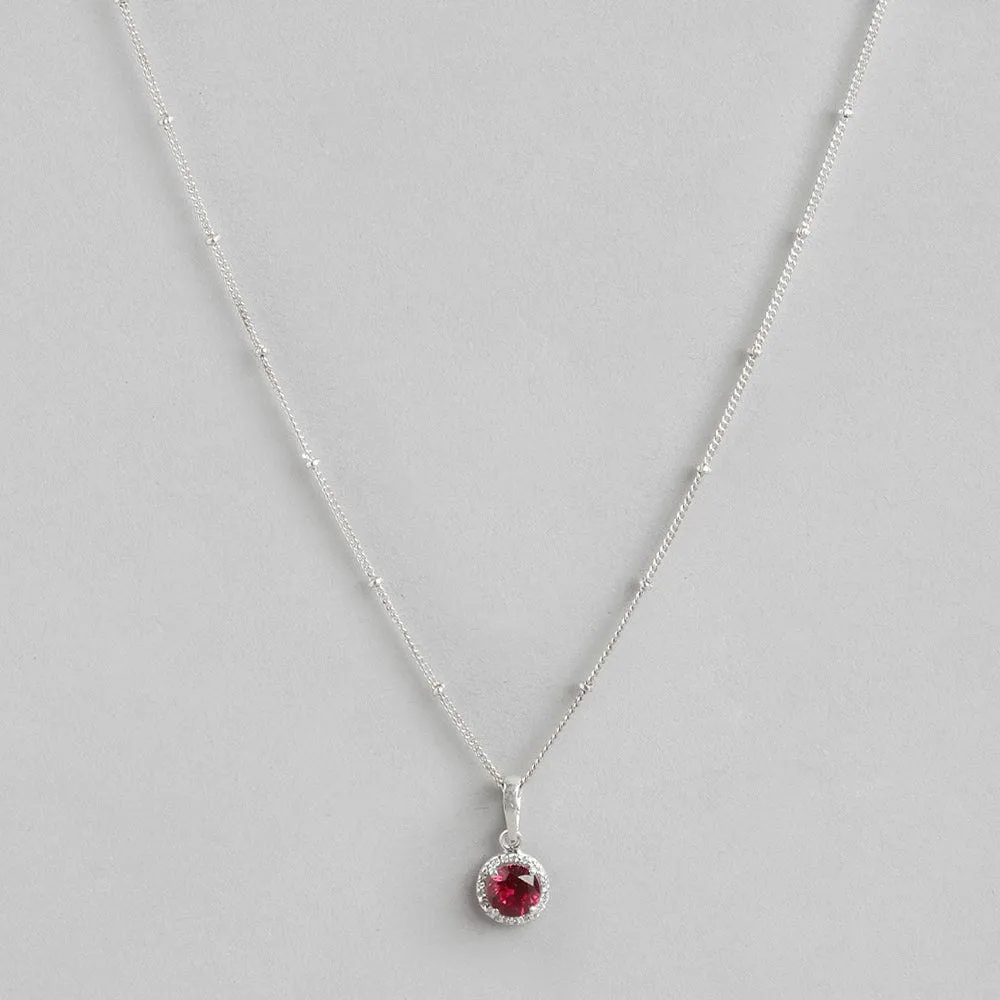 92.5 Silver Crimson Necklace