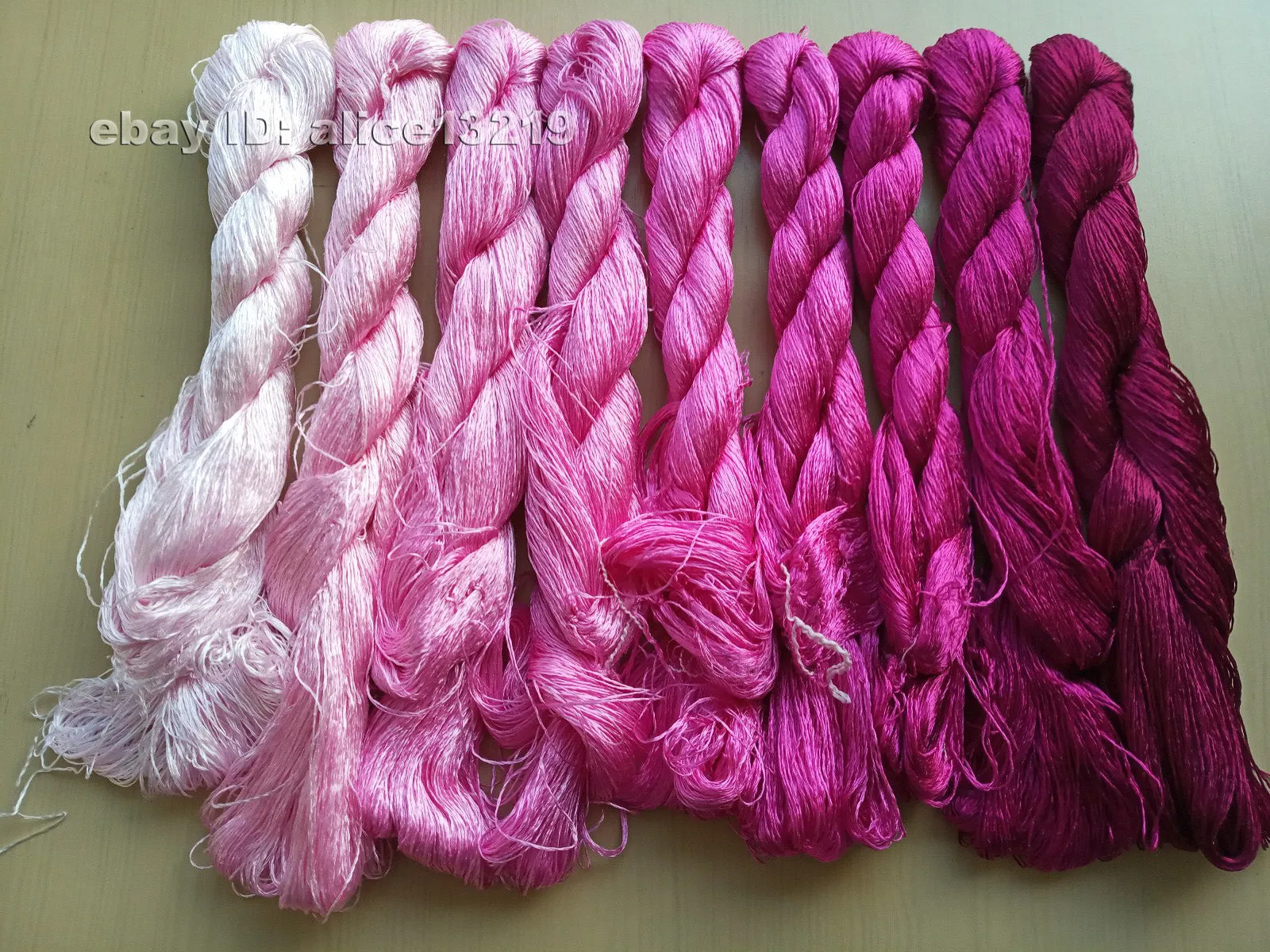 9bundles 100%real mulberry silk,hand-dyed embroidery silk floss/thread N38