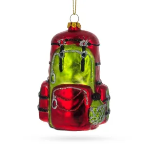 Adventurous Hiking/camping Travel Backpack - Blown Glass Christmas Ornament