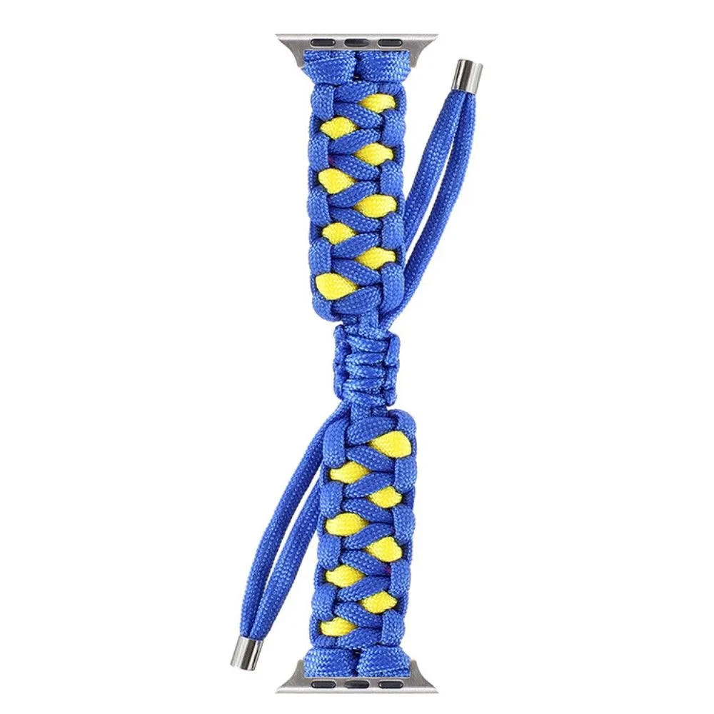 Apple Watch (45mm) unique nylon watch strap - Blue / Yellow