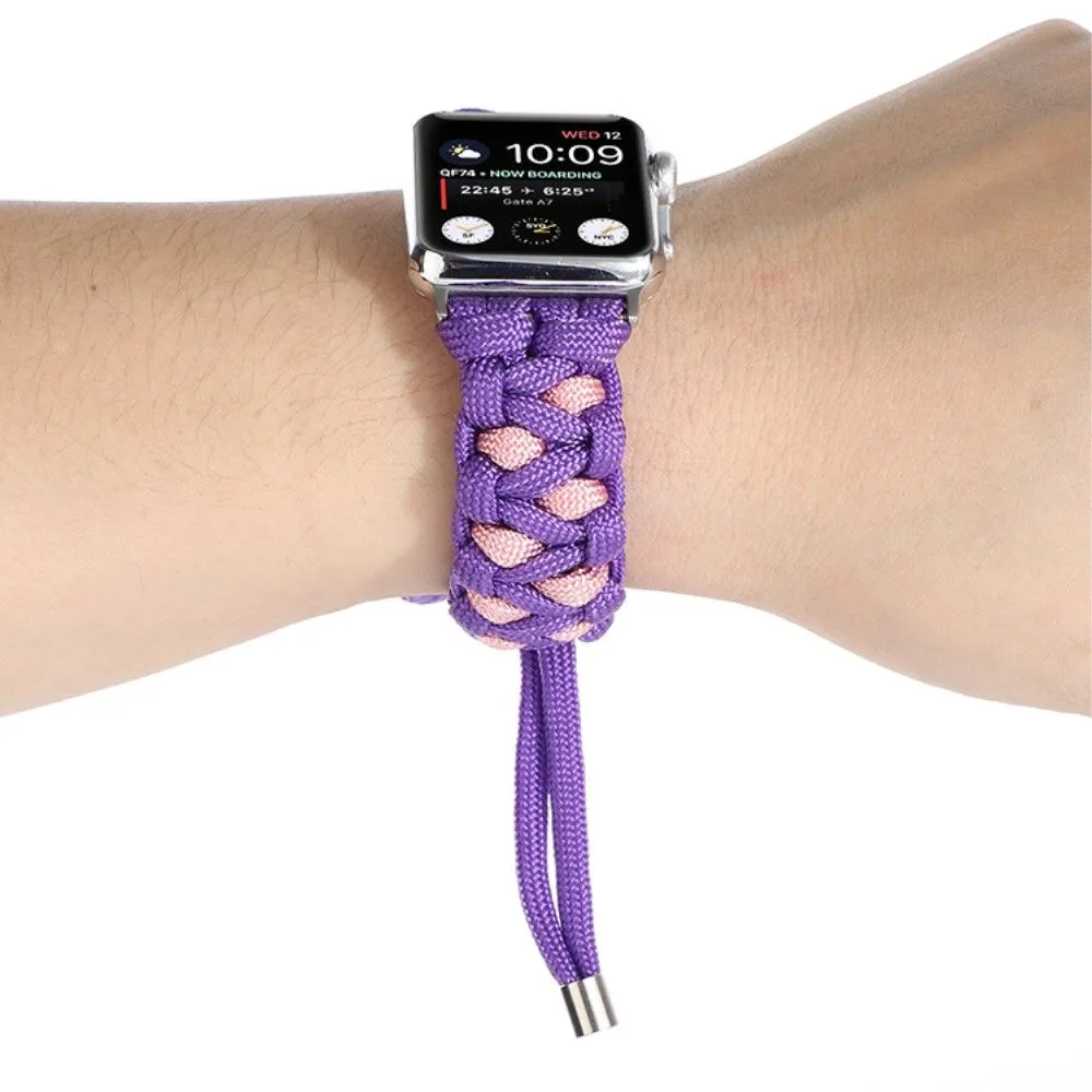 Apple Watch (45mm) unique nylon watch strap - Purple / Pink