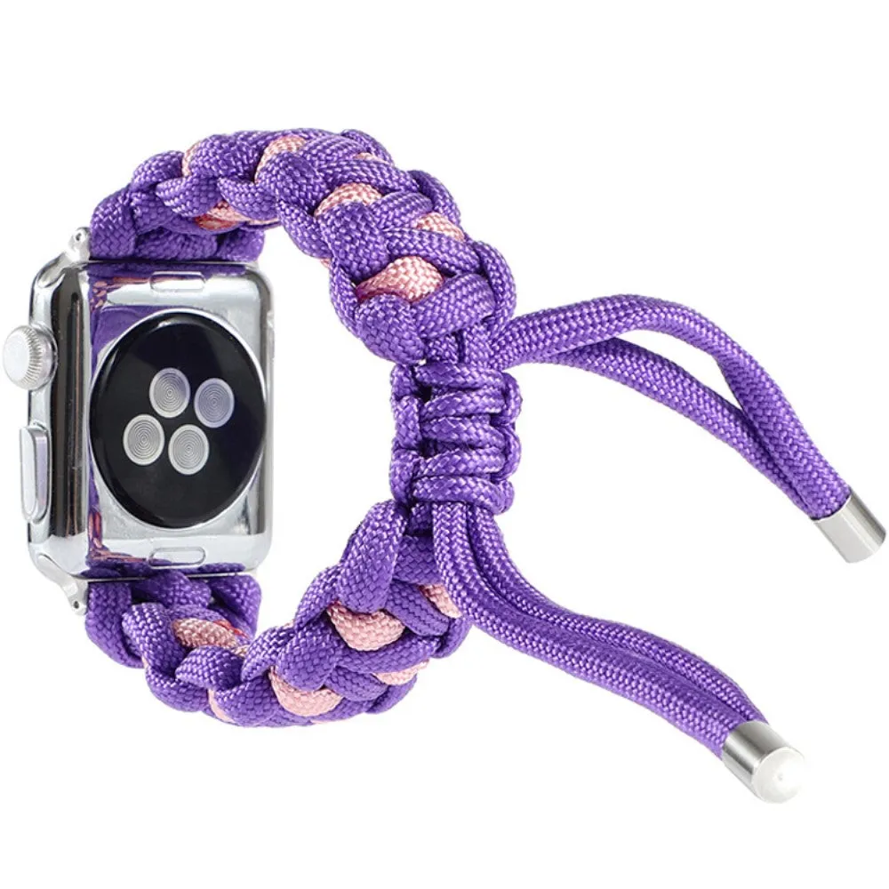 Apple Watch (45mm) unique nylon watch strap - Purple / Pink