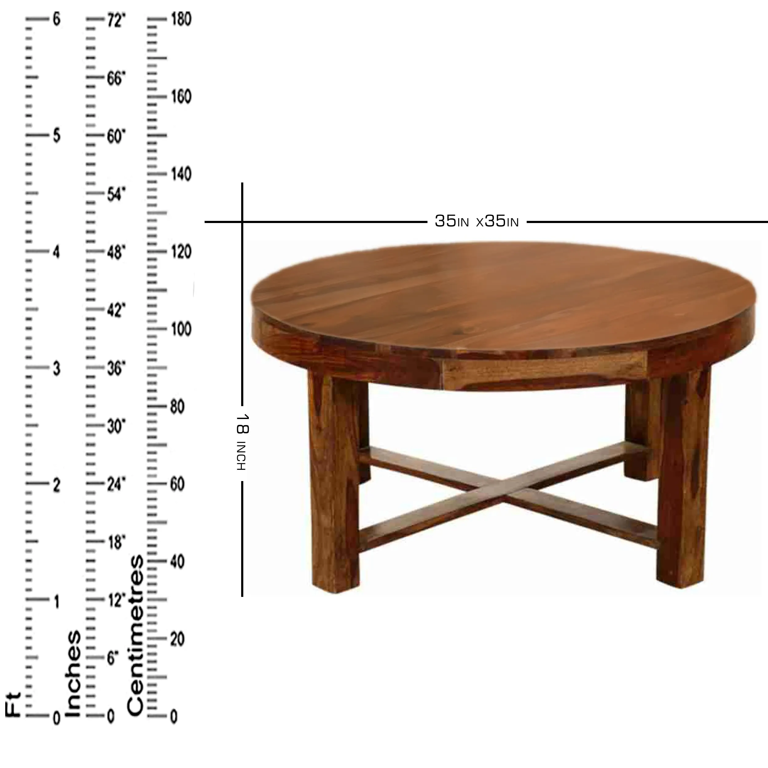 BADHEE Wooden Coffee Table | Center Table | Tea Table for Living Room, Bedroom, Hall, Office & Home (Walnut Finish 2)