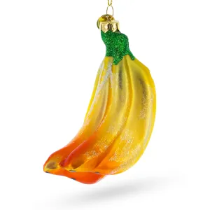 Bananas Blown Glass Christmas Ornament