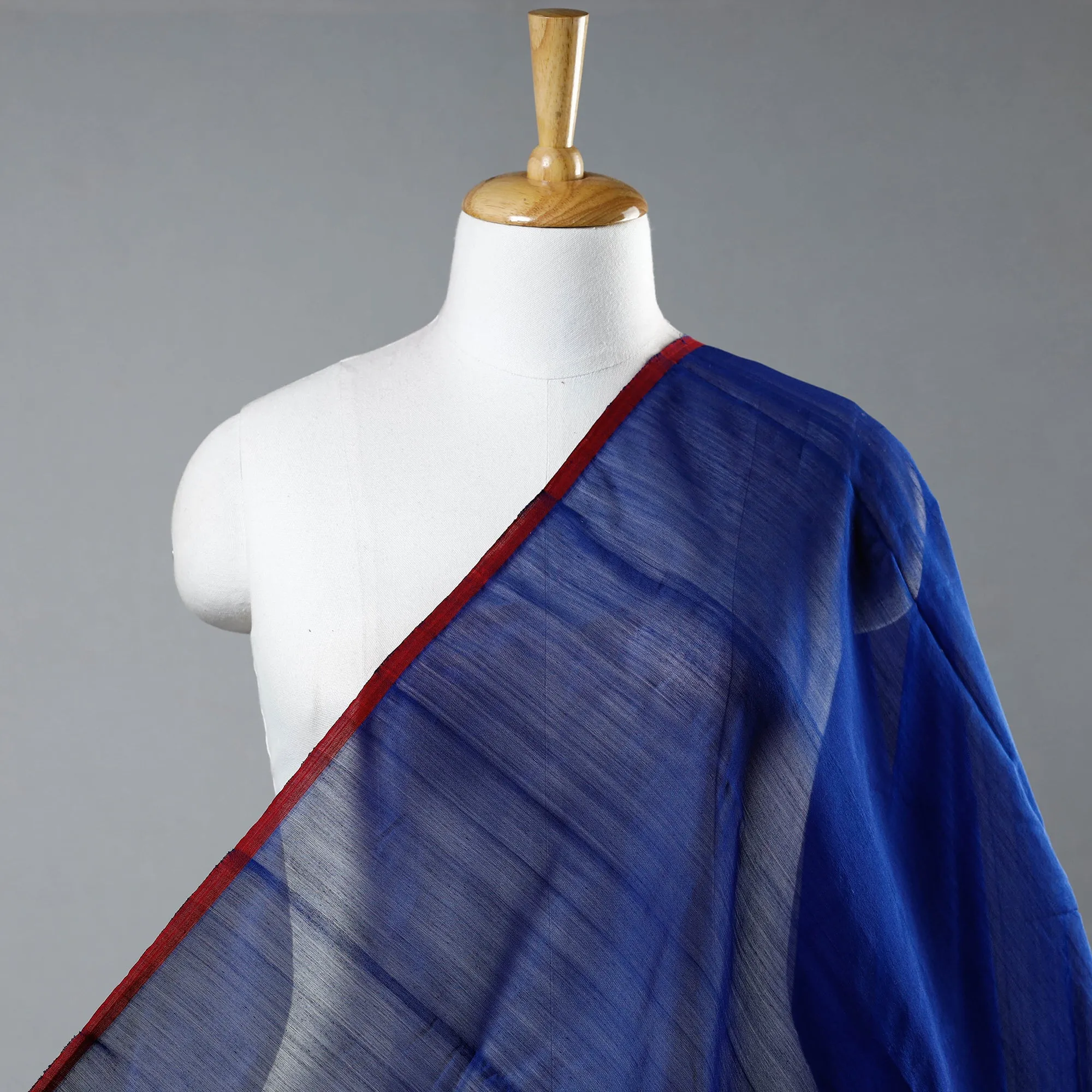 Blue - Traditional Chanderi Silk Pure Handloom Fabric