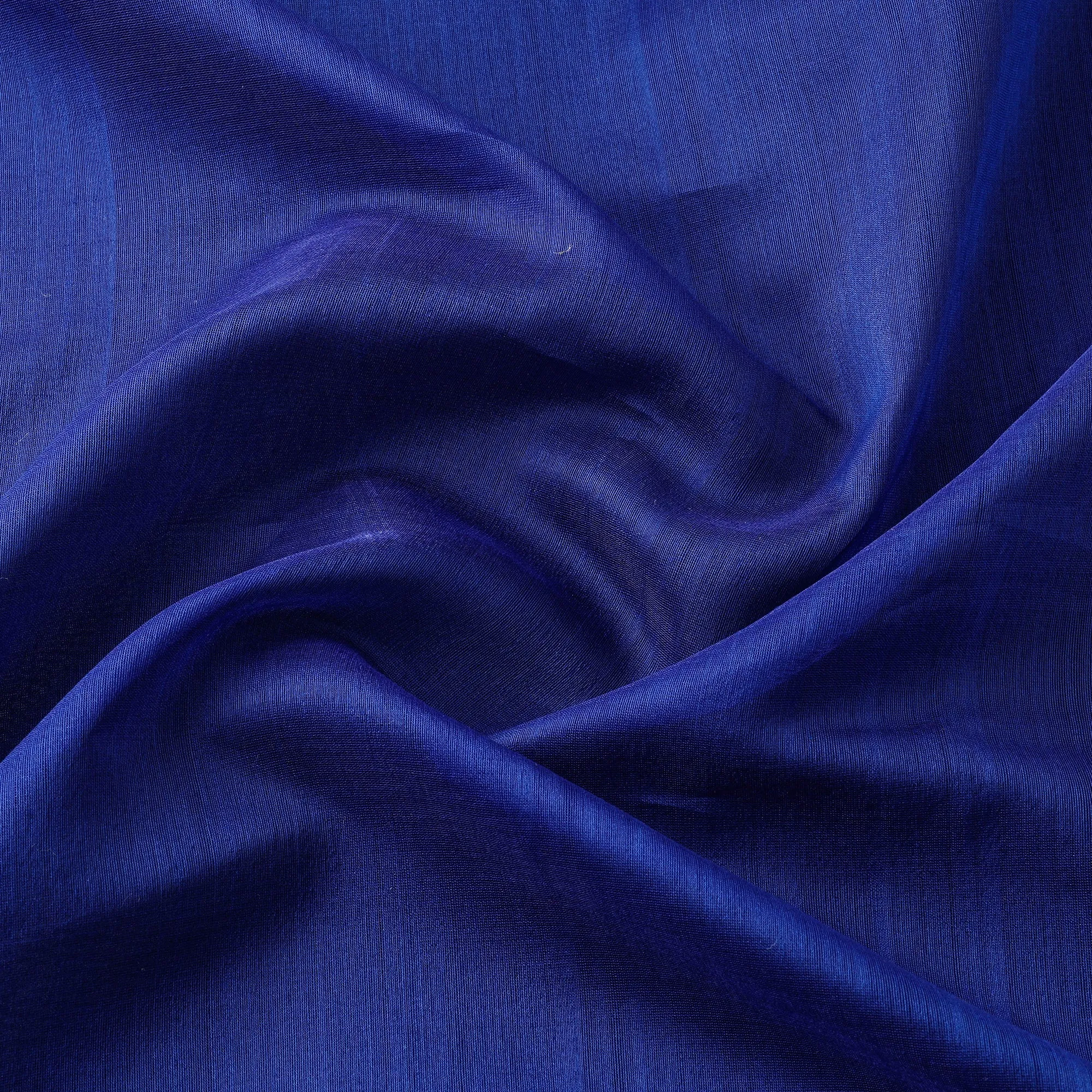 Blue - Traditional Chanderi Silk Pure Handloom Fabric