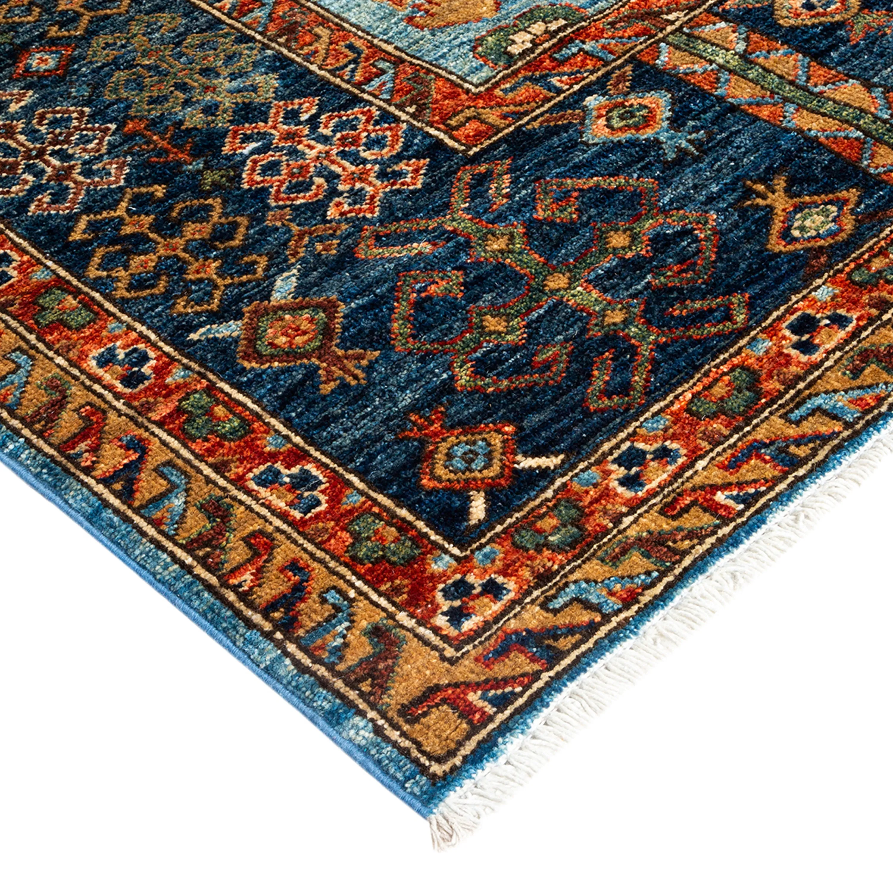 Blue Traditional Serapi Wool Rug - 8'1" x 9'10"