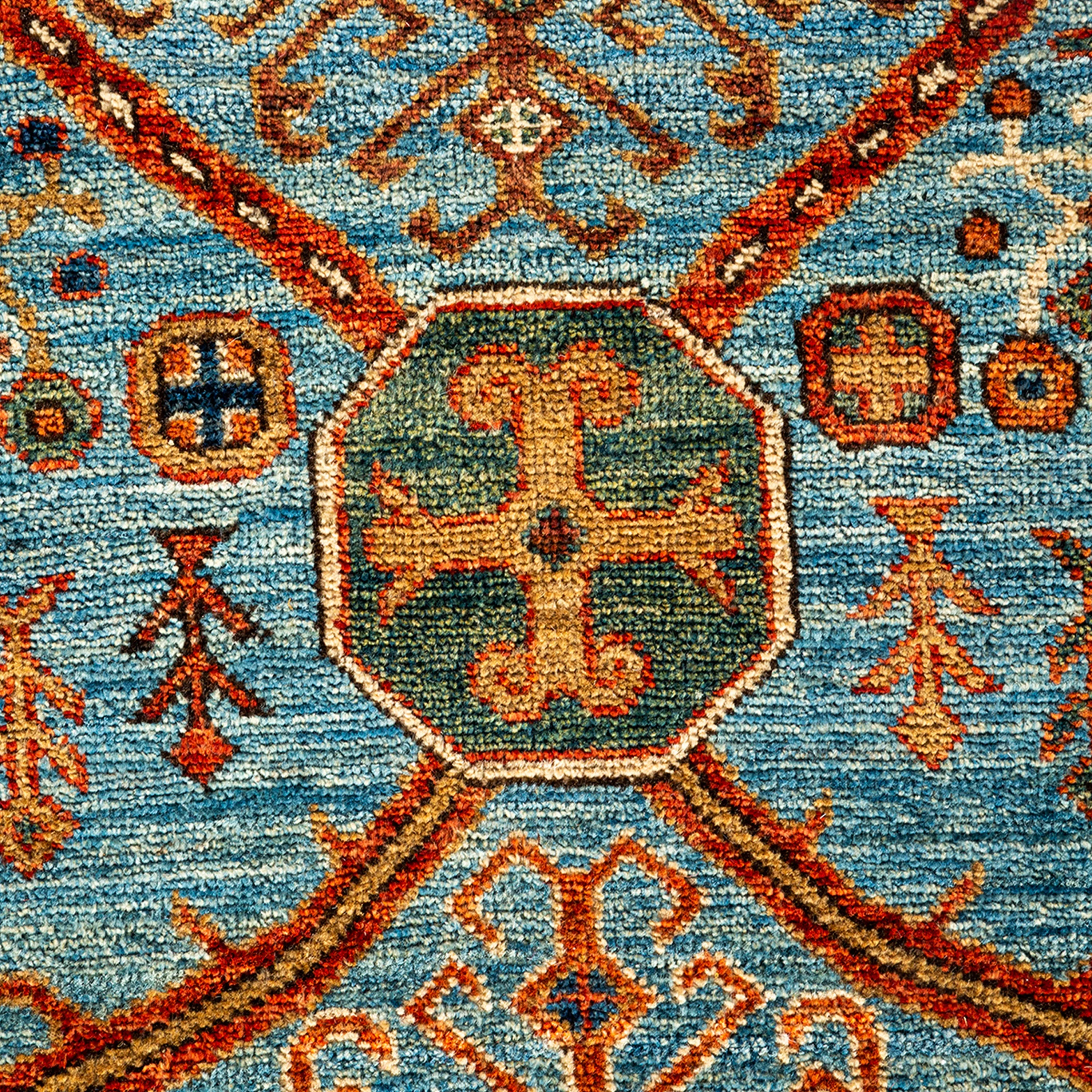 Blue Traditional Serapi Wool Rug - 8'1" x 9'10"