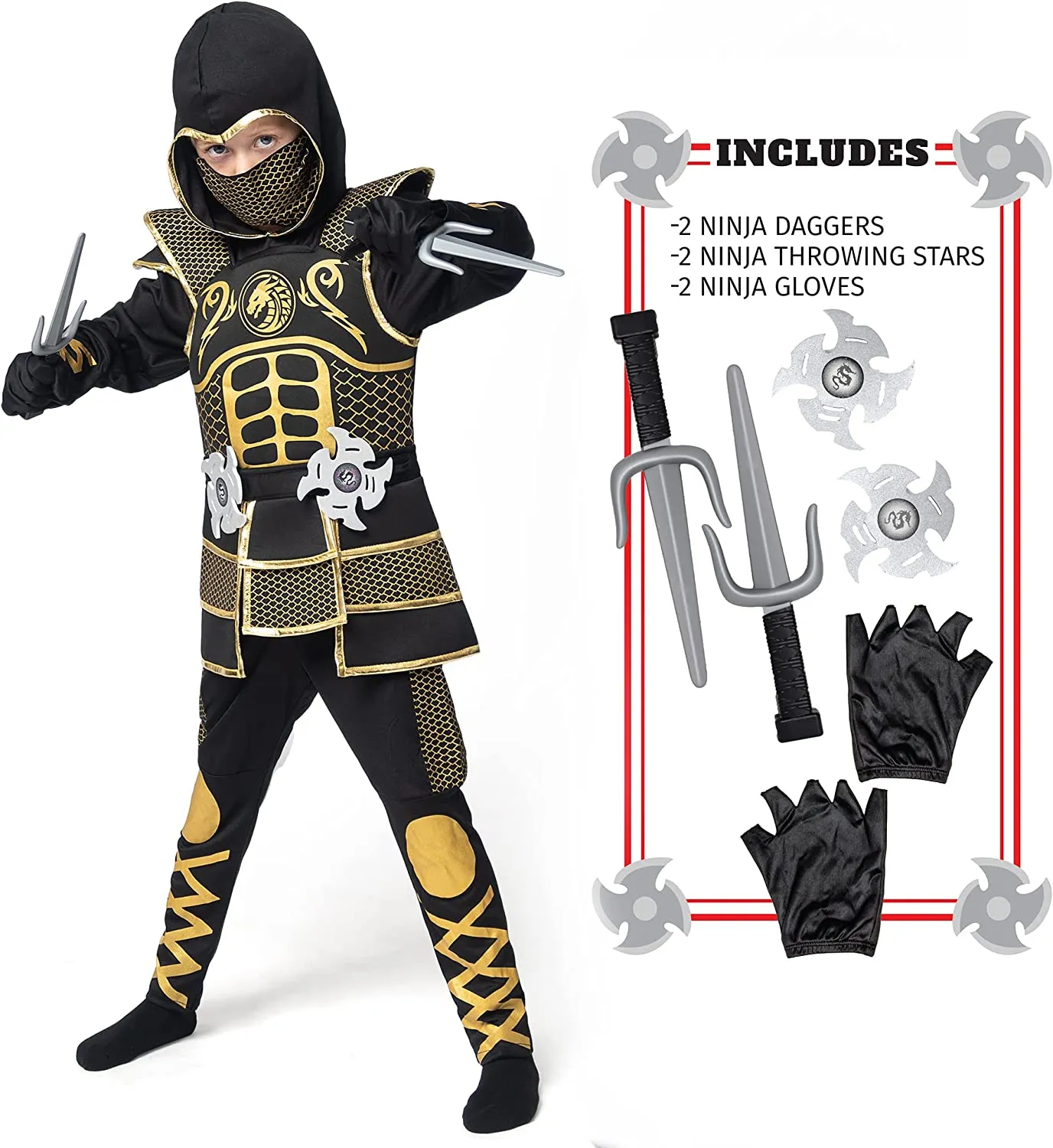 Boy Ninja Golden Complex Pattern - Child