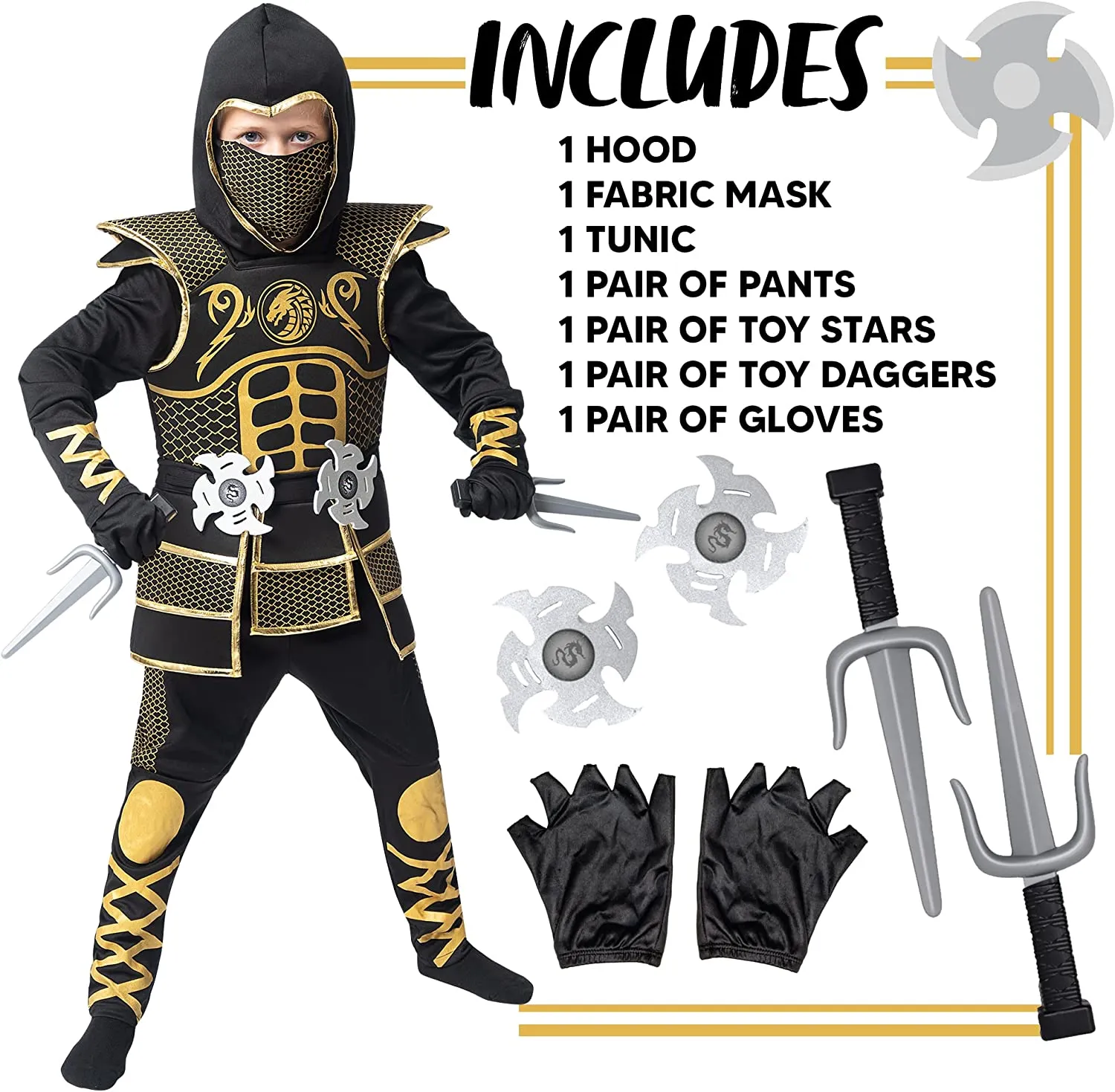 Boy Ninja Golden Complex Pattern - Child