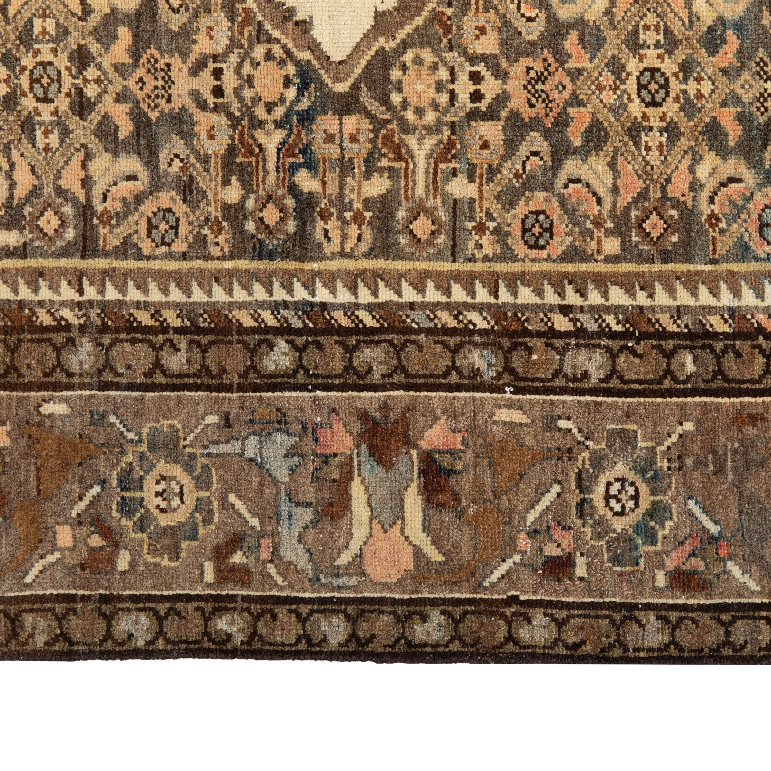 Brown Malayer Wool Rug 4'8" x 6'5"