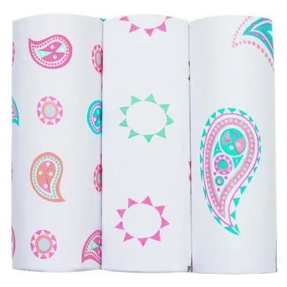 Bubble - Baby Swaddle Bamboo (Paisley Set of 3)