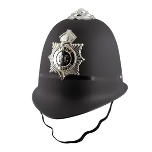 Child Policeman Hat Kids Black Beat Bobby Helmet Fancy Dress