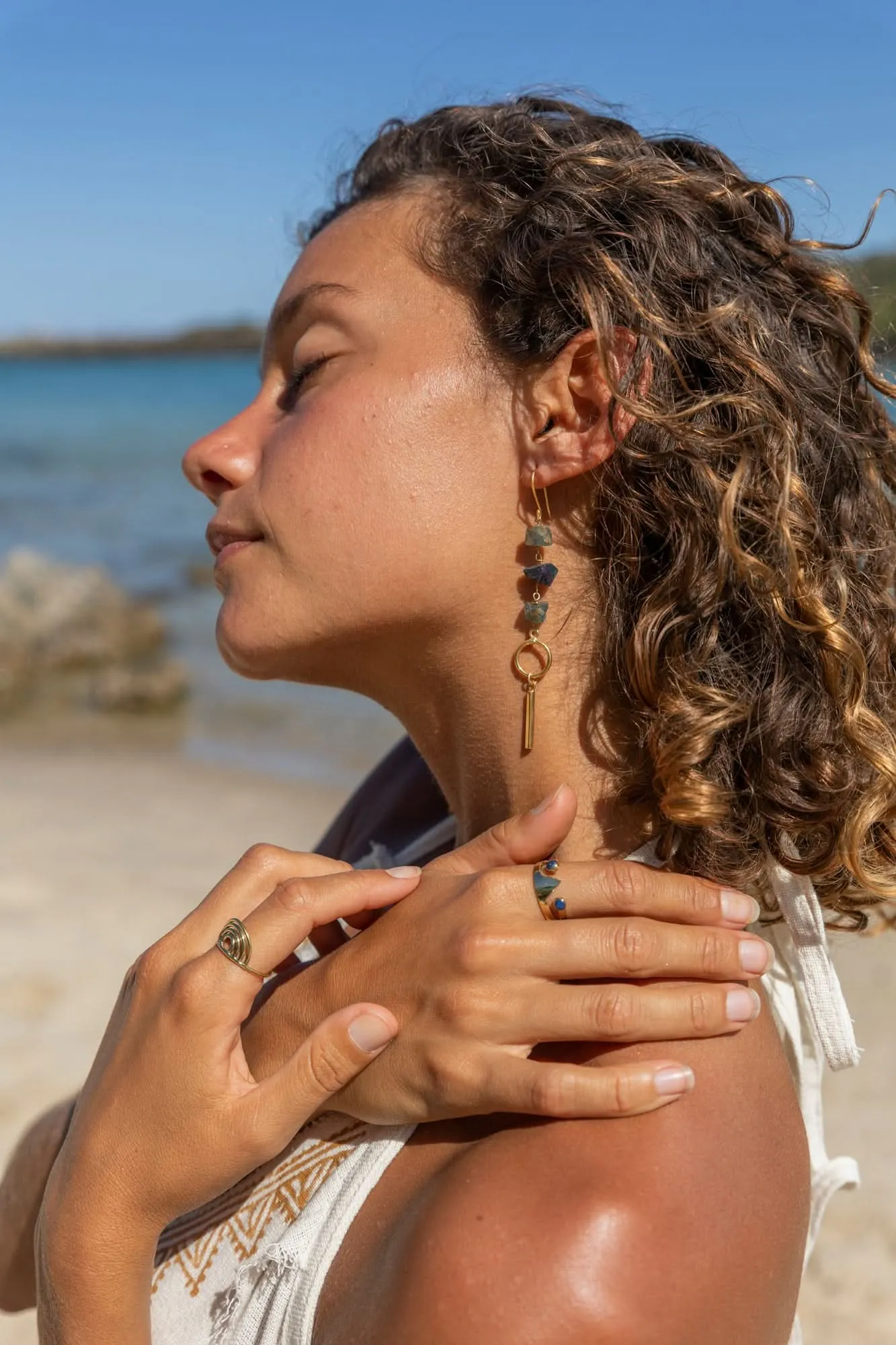 Clear Sky Ring - Black/Blue Stone