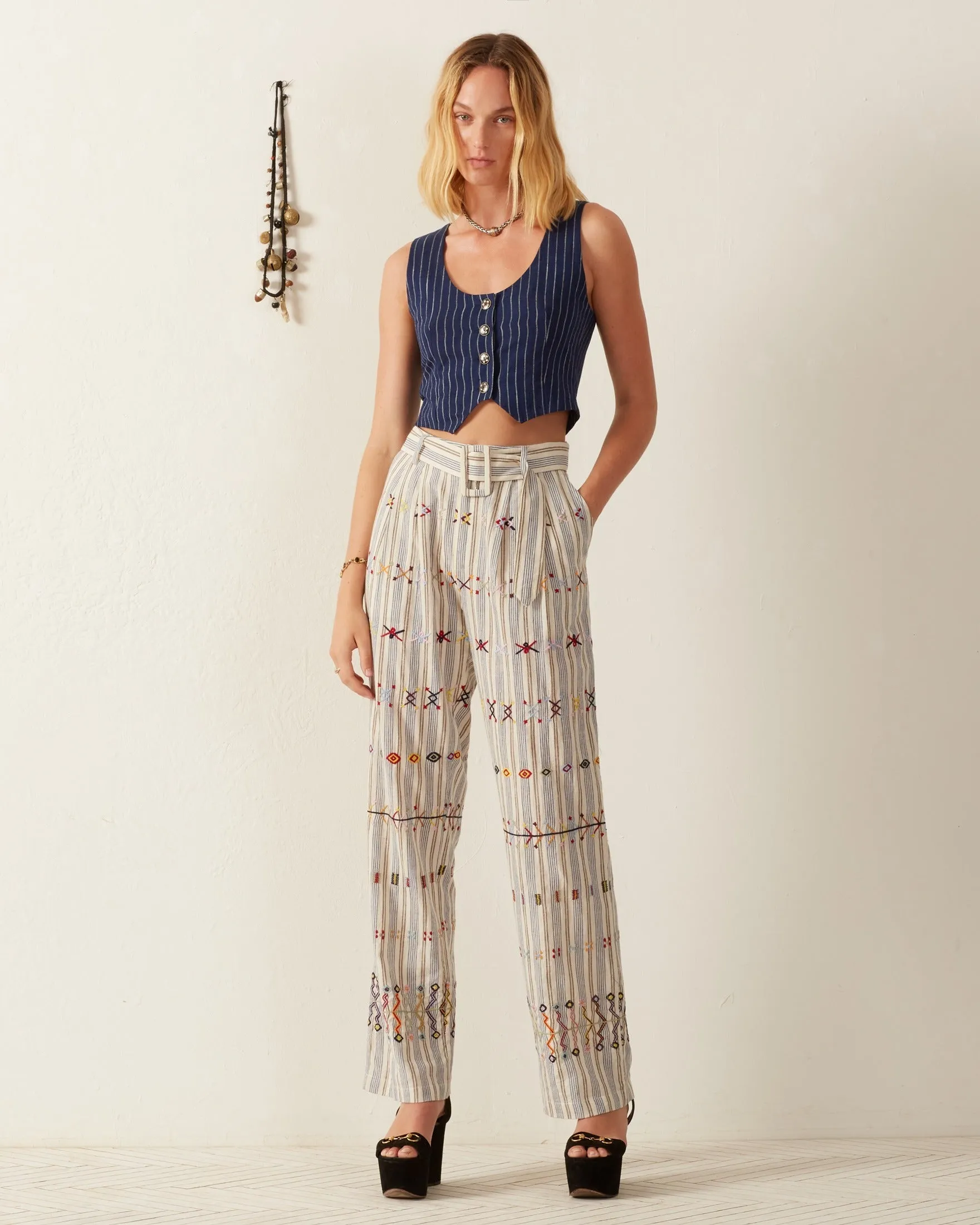 Colette Arrow Linen Pant