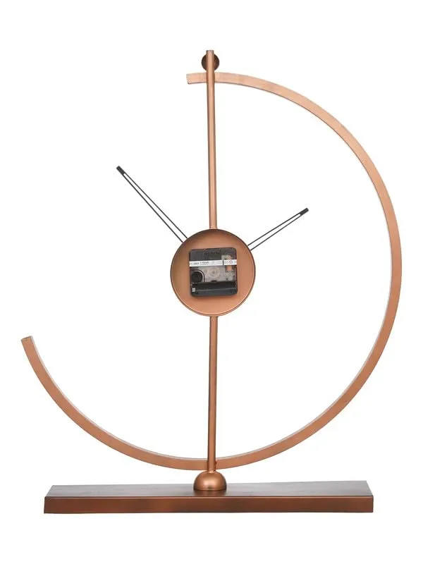 CRAFT SMITH Beautiful Metal Copper Colour Analog Office Desk Table Clock for Study Living Room Home Decoration Gifts (Size: 38 x 10 x 53.5 CM | Weight: 850 Gram)