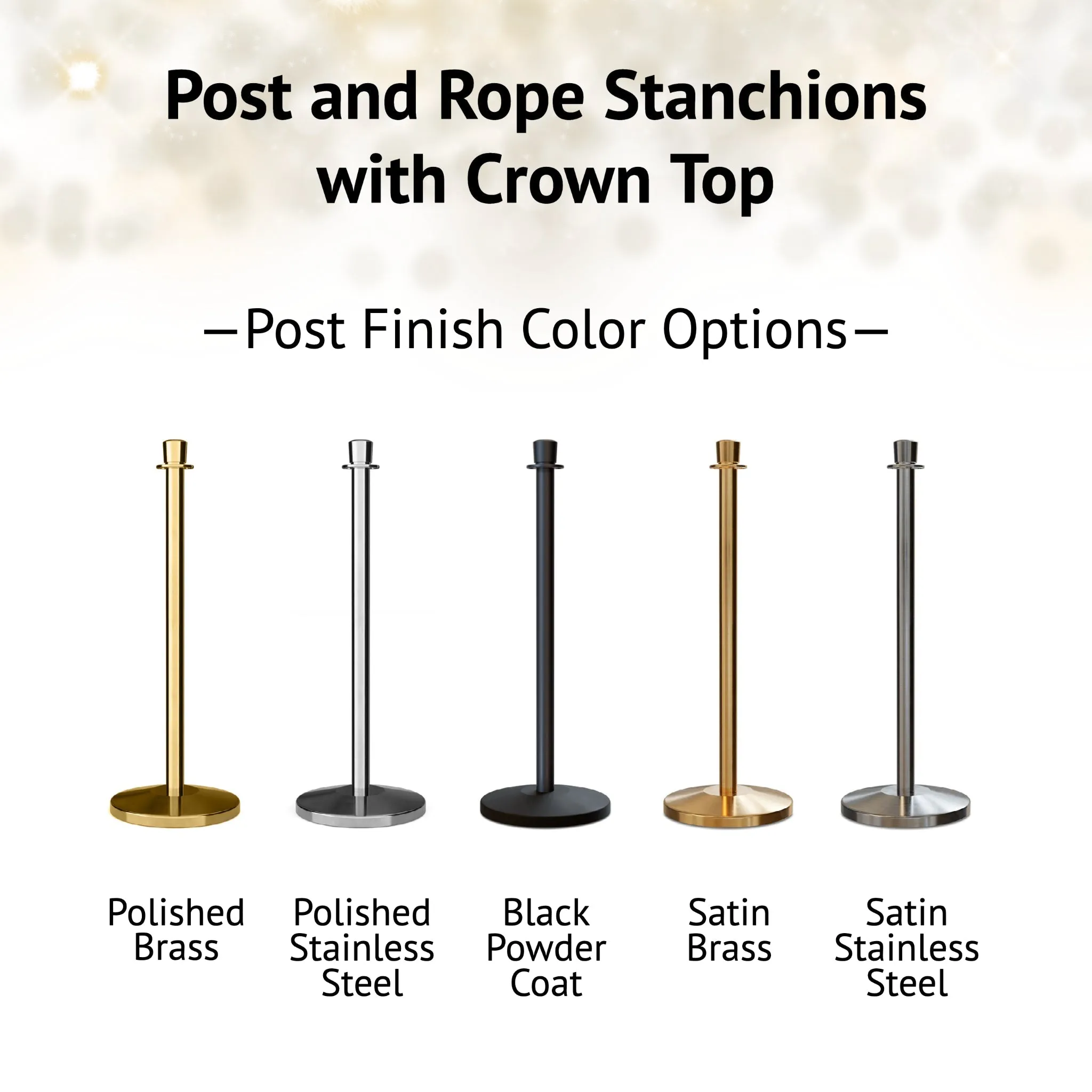 Crown Top Dual Rope Stanchion with Low Profile Base - Montour Line CXLineD