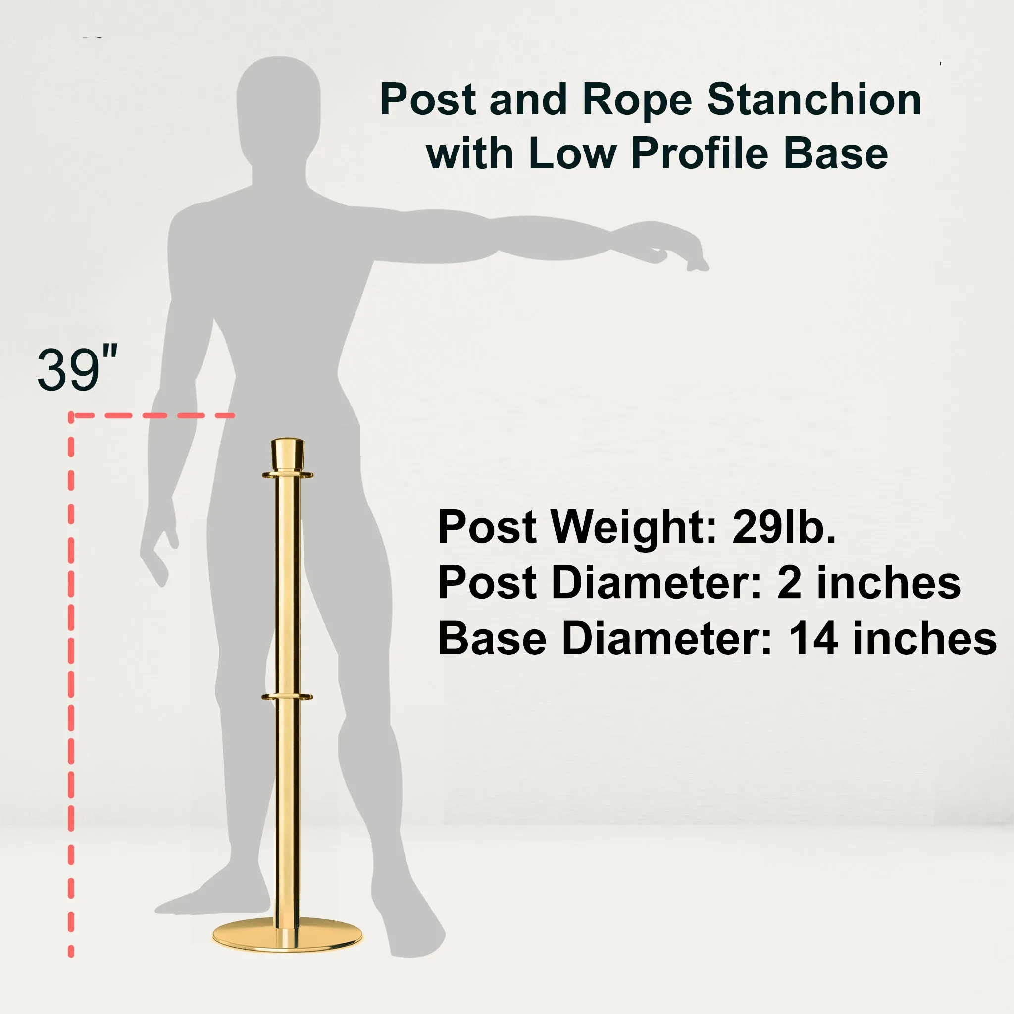 Crown Top Dual Rope Stanchion with Low Profile Base - Montour Line CXLineD