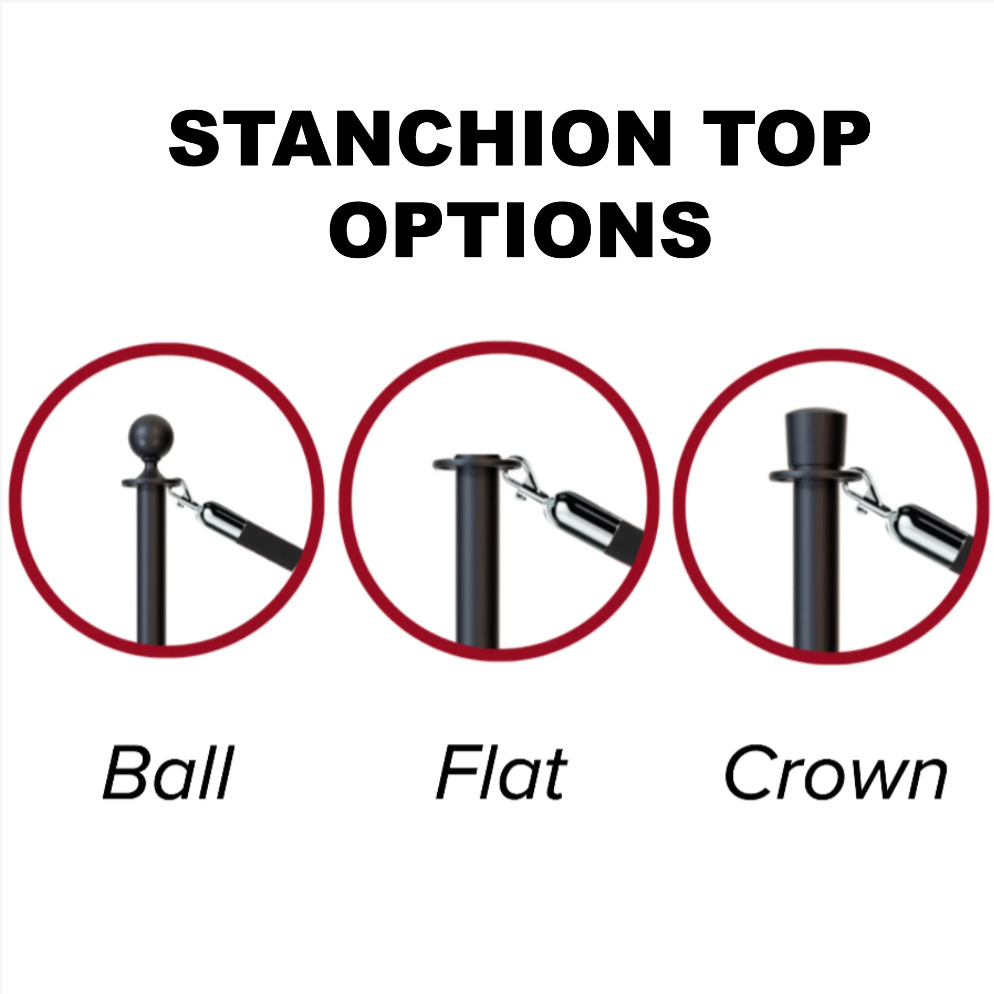 Crown Top Dual Rope Stanchion with Low Profile Base - Montour Line CXLineD