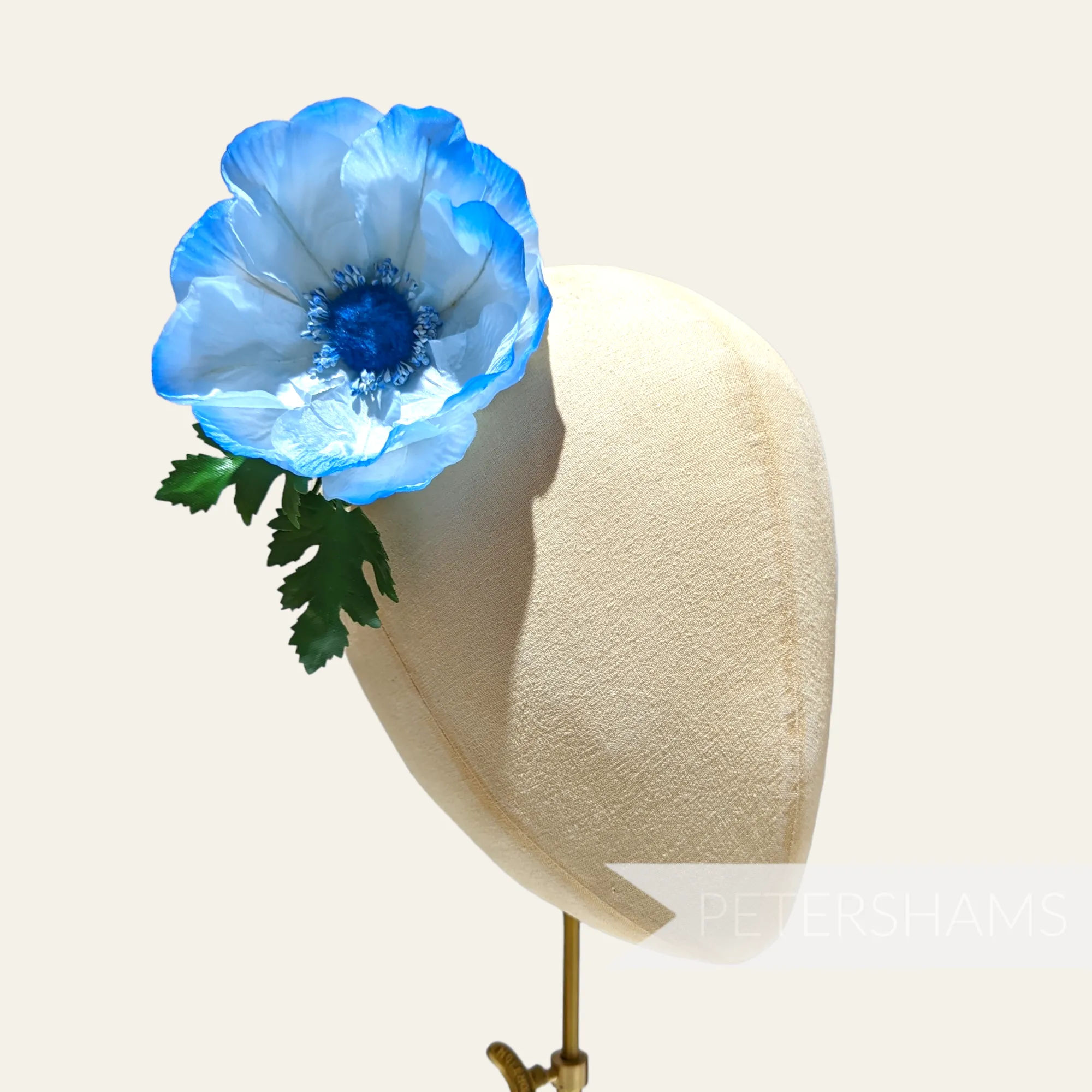 'Daphne' Vintage 1960s Large German Silk Anemone Flower Millinery Hat Mount