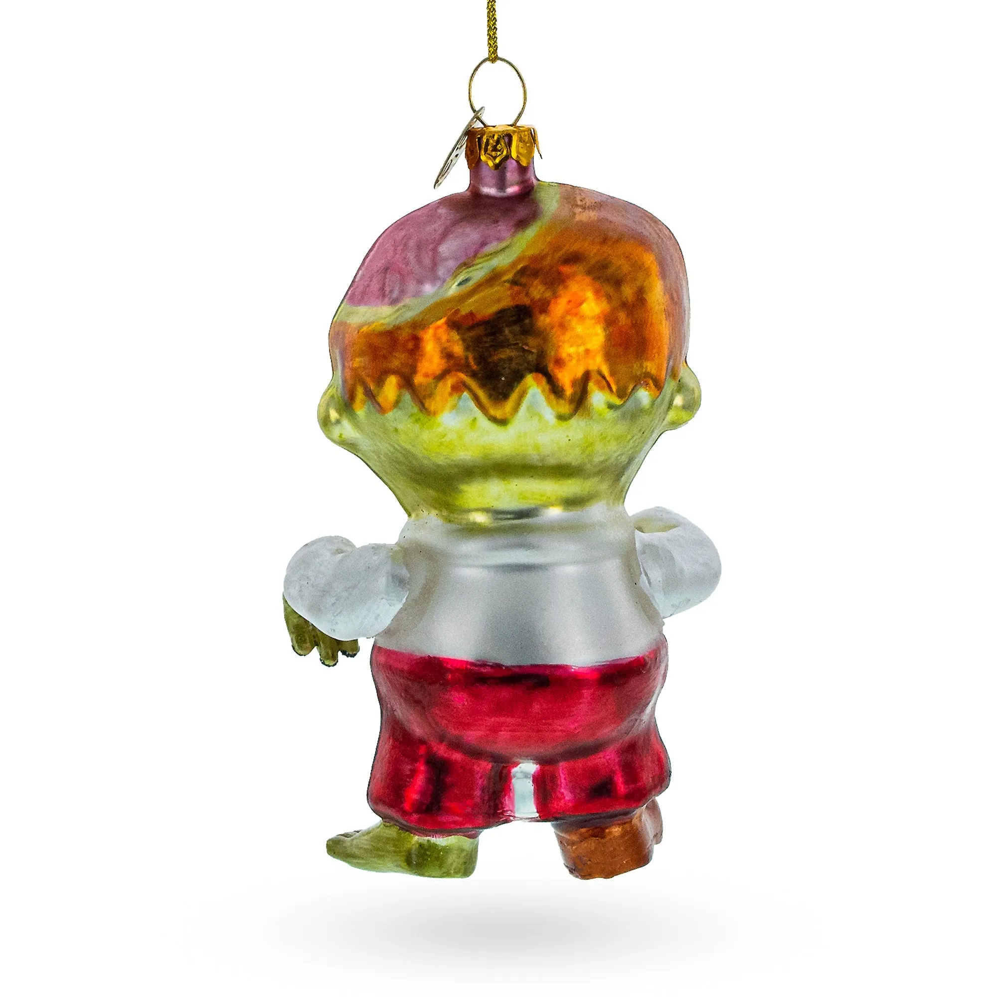 Dapper Zombie In Formal Attire - Blown Glass Christmas Ornament