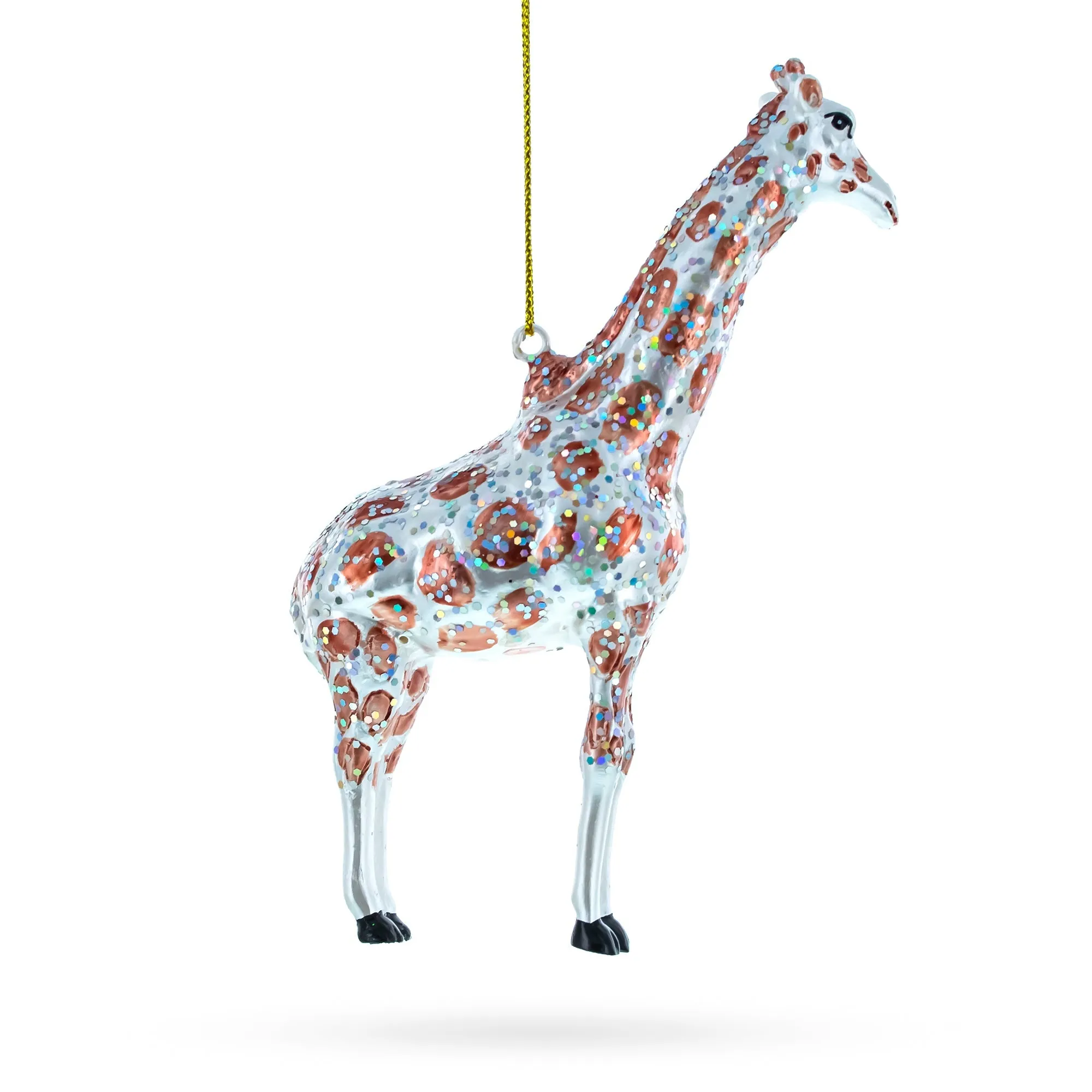 Dazzling Glittered Giraffe Safari - Blown Glass Christmas Ornament