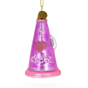 Dazzling Pink Megaphone - Blown Glass Christmas Ornament