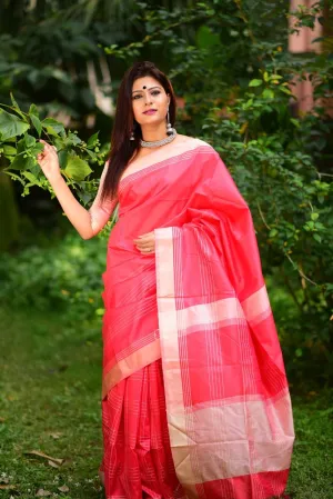 Desire Red Banglori Raw Silk Saree