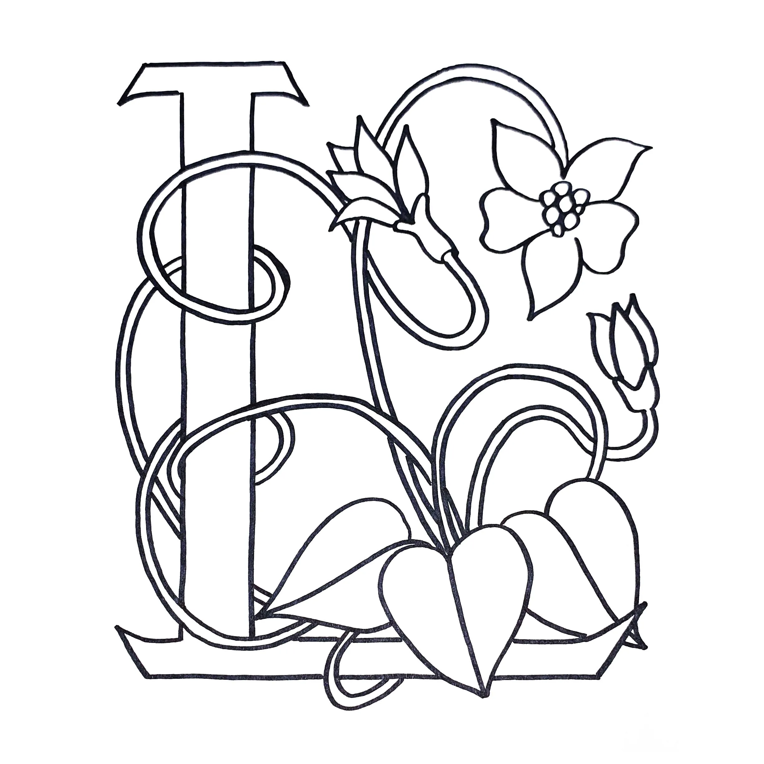 DiFranza Designs - Floral Letters, L