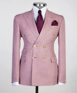 Double-Breasted Oyster Pink Suit