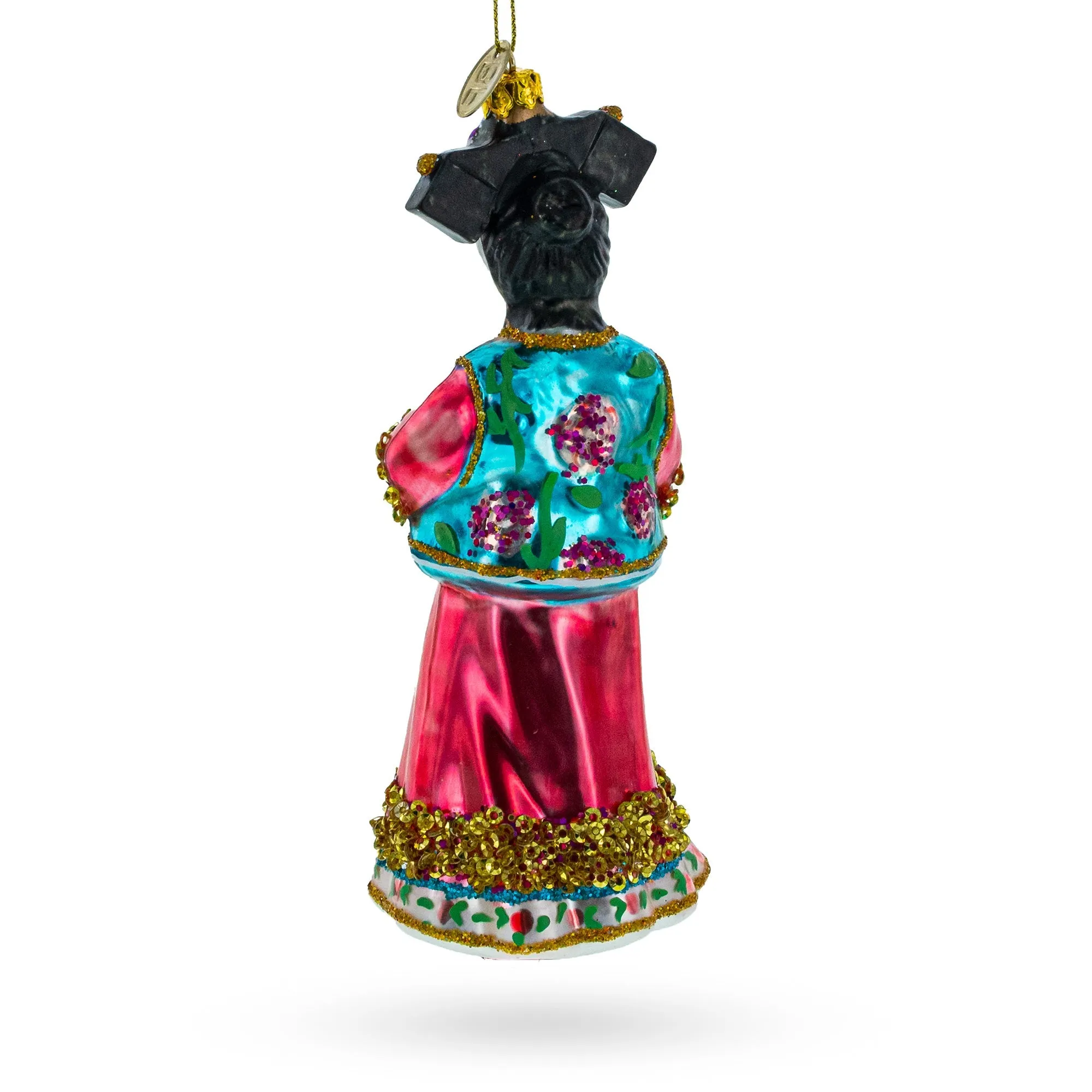 Elegant Woman In Traditional Clothing - Blown Glass Christmas Ornament