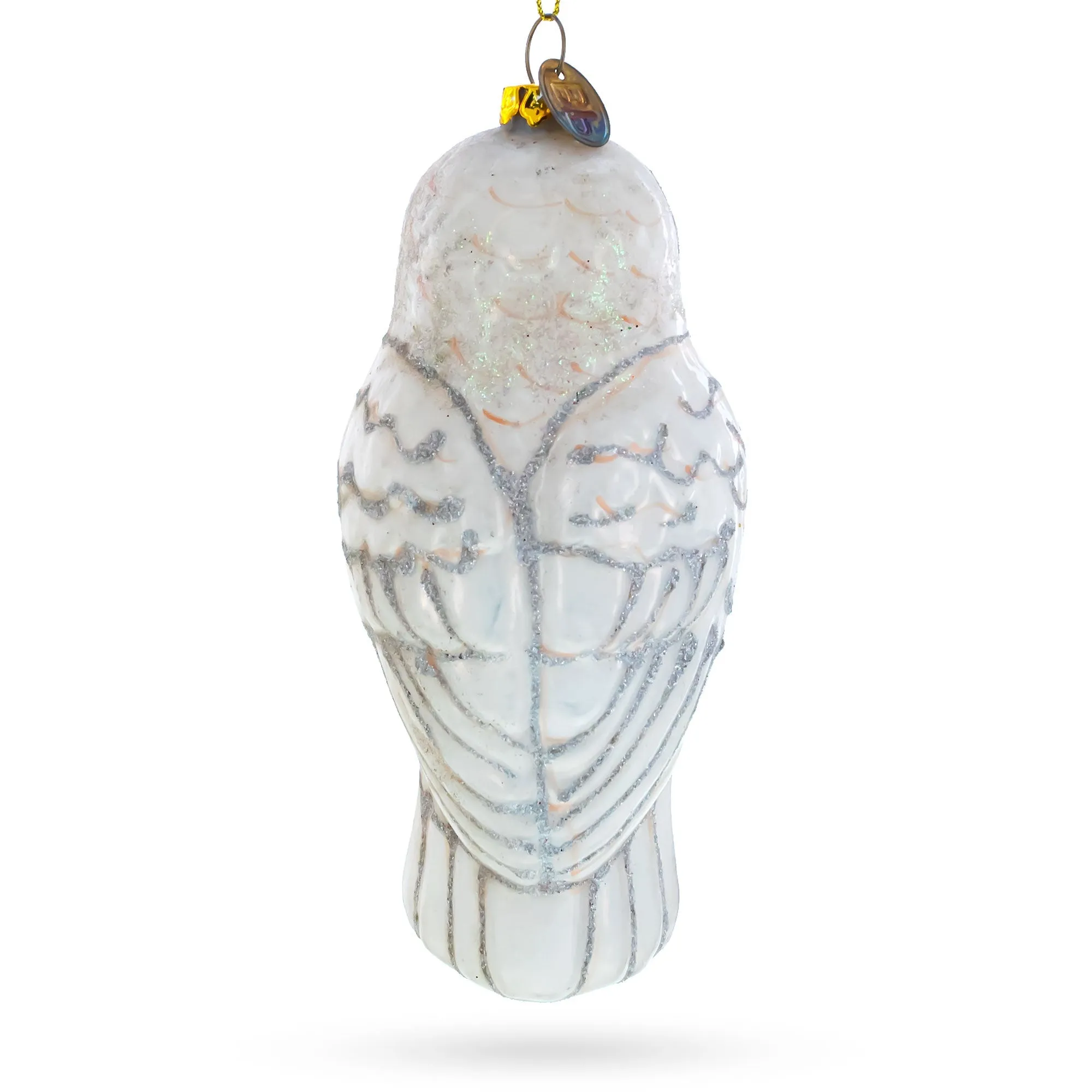 Enchanting White Owl Premium - Exquisite Blown Glass Christmas Ornament