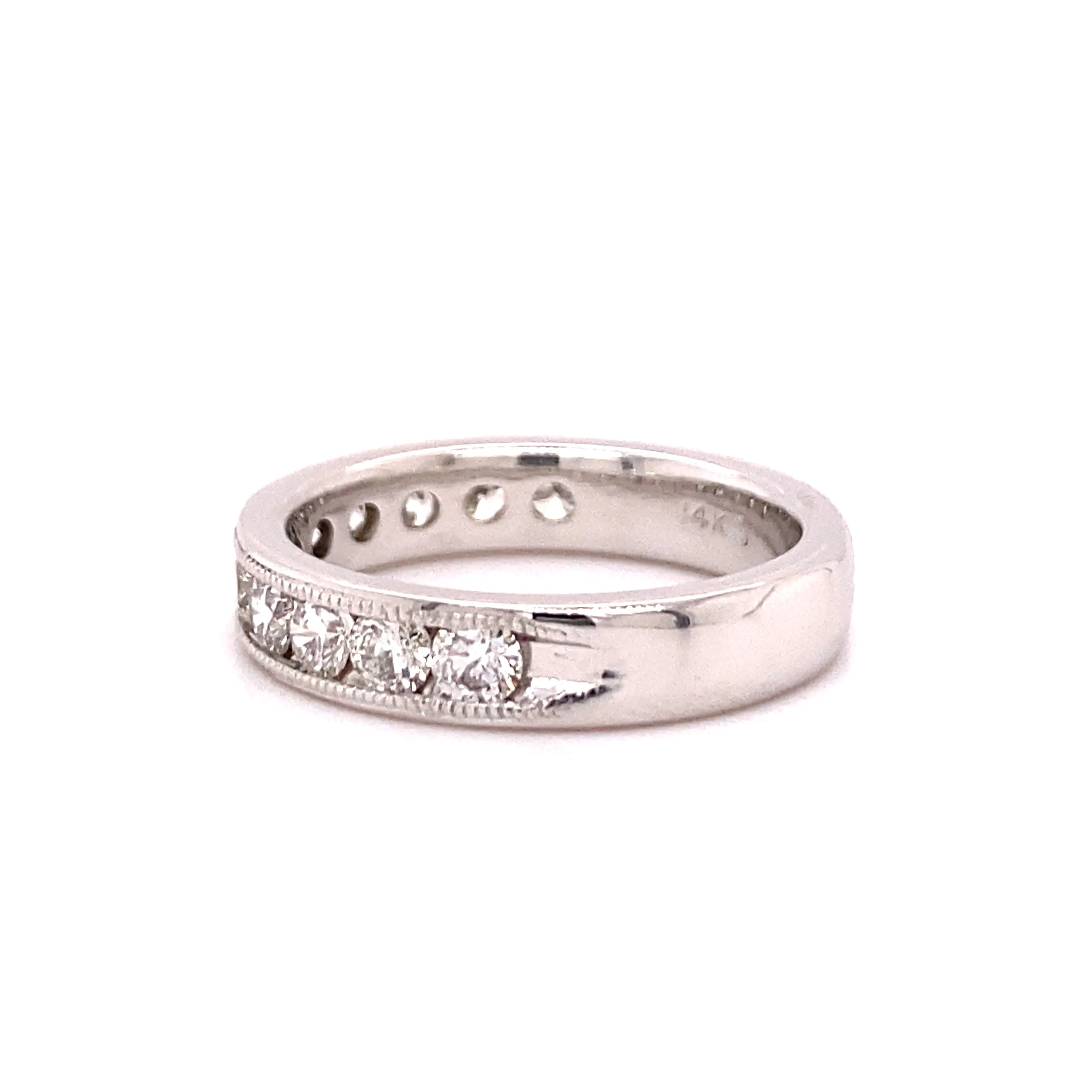 Estate White Gold Channel Set Diamond Band