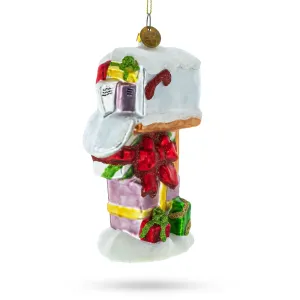 Festive Delivery: Mailbox With Letters And Gifts - Blown Glass Christmas Ornament