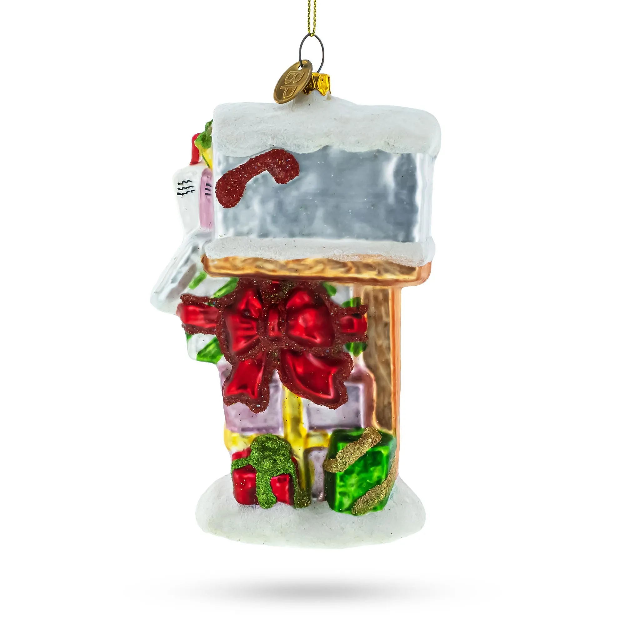 Festive Delivery: Mailbox With Letters And Gifts - Blown Glass Christmas Ornament