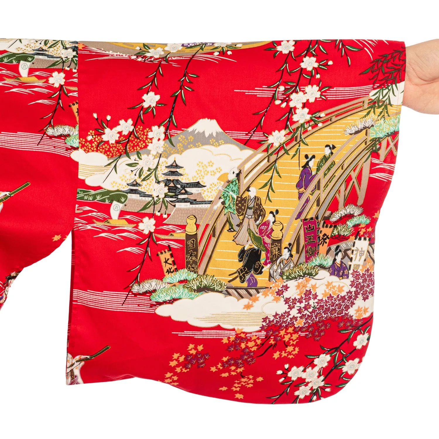 Geisha Long Red Japanese Kimono XL