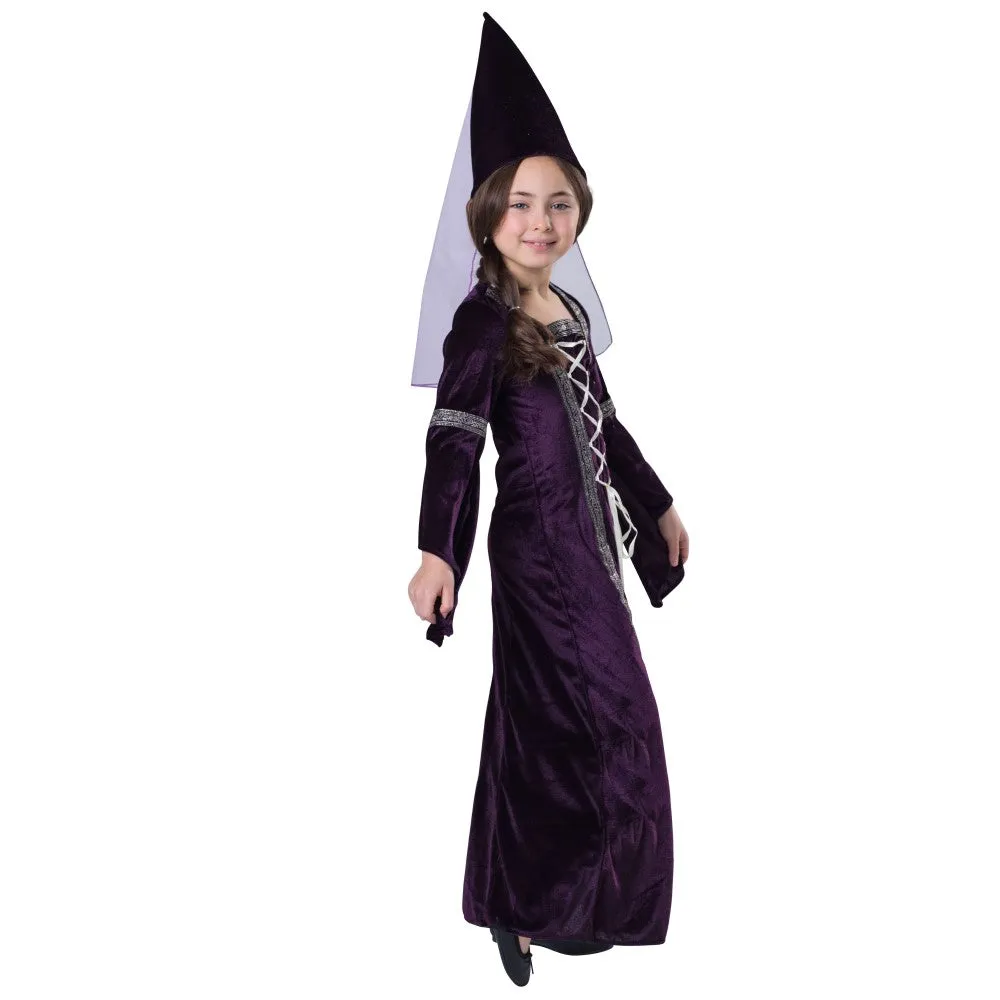 Girls Purple Medieval Princess Costume