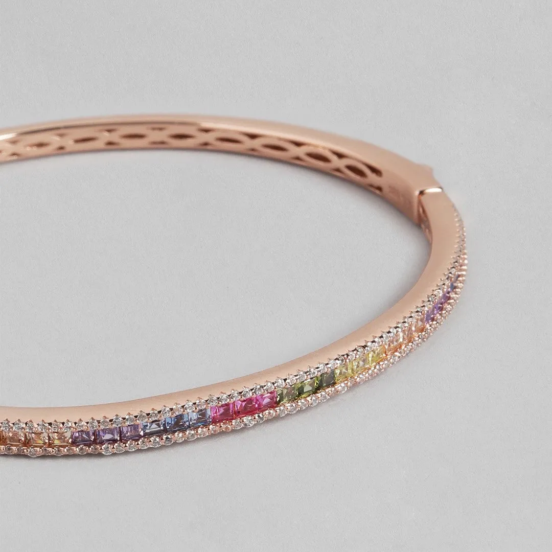 Glamorous Gleam Rose Gold-Plated 925 Sterling Silver Kada Bracelet