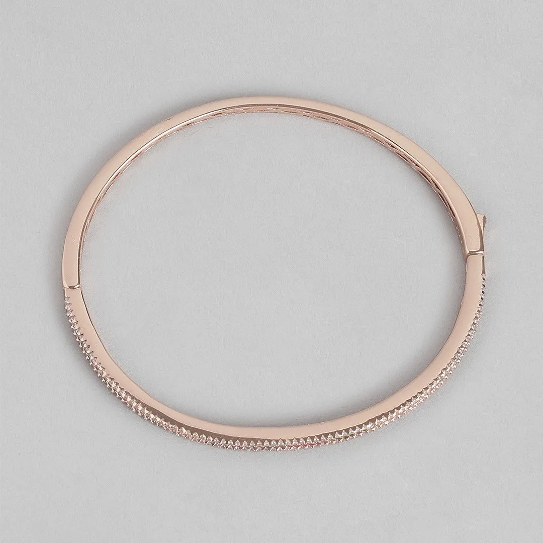 Glamorous Gleam Rose Gold-Plated 925 Sterling Silver Kada Bracelet